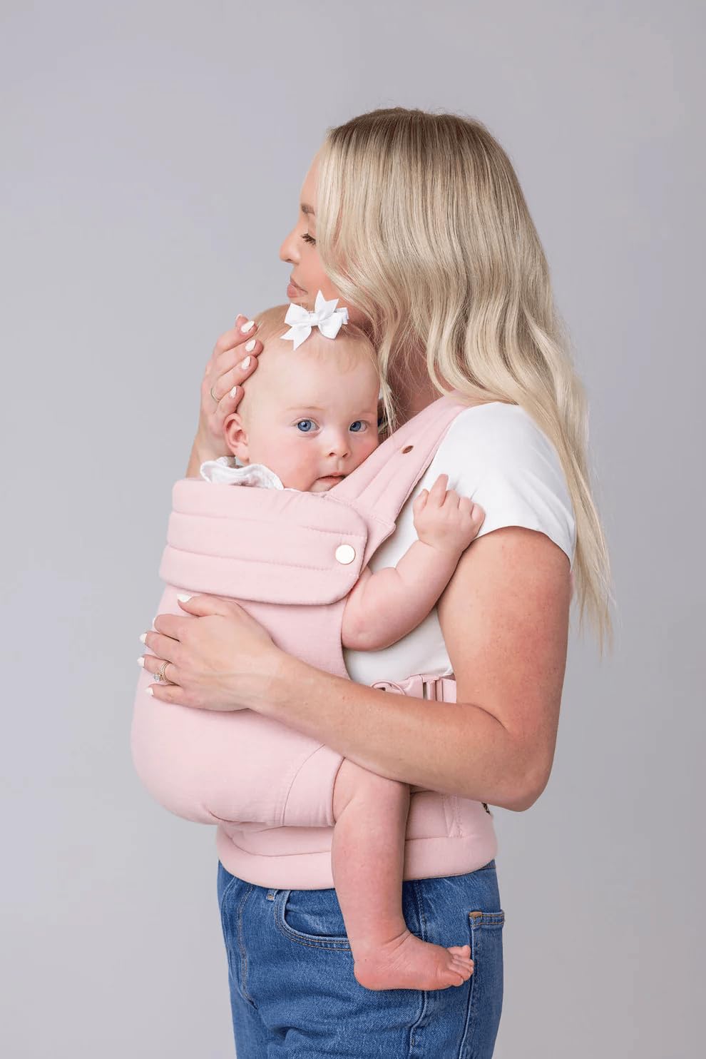 Mabē Monarch Ergonomic Baby Carrier – Premium Cotton Soft Structured Newborn to Toddler Carrier with Hip-Healthy Design, 3 Carry Positions (7-35lbs), Lightweight & Breathable, (Ivory)