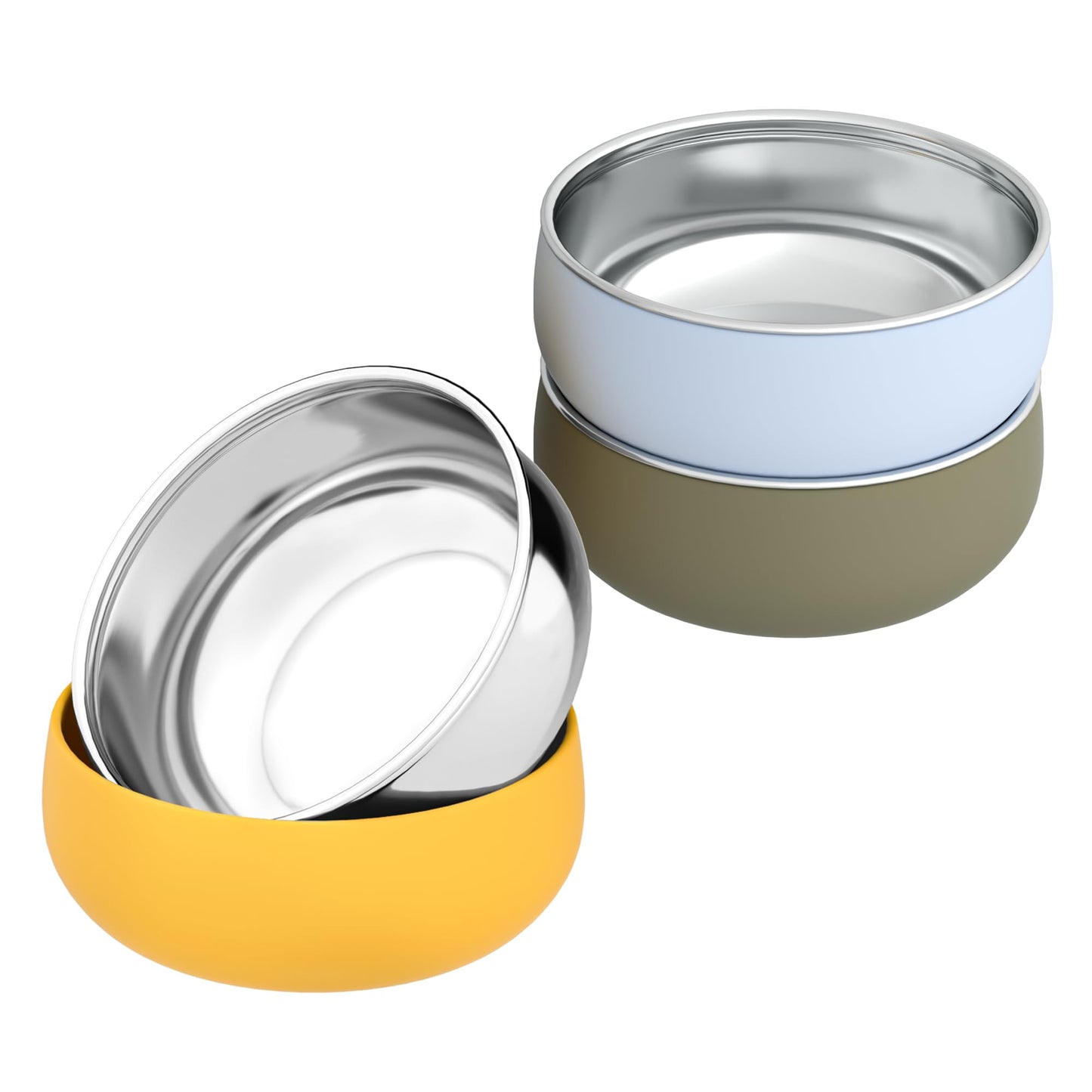 Bella's Friends Stainless Steel and Silicone Baby Bowls with Suction 3 Pack, 4.3”