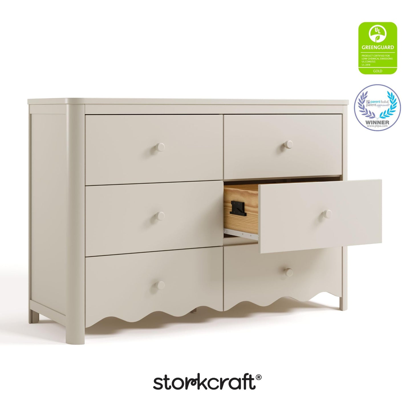Storkcraft Casablanca 6 Drawer Dresser (Hazelnut) – GREENGUARD Gold Certified