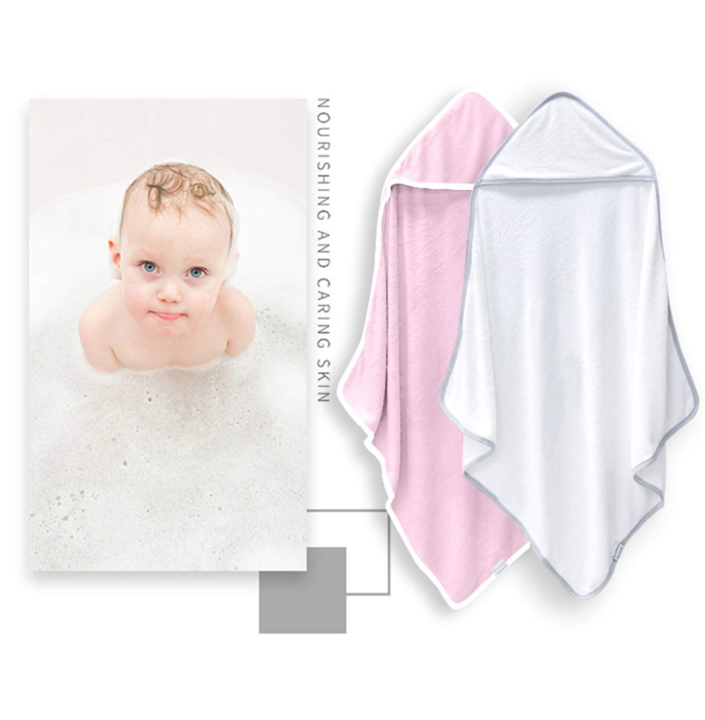2 Pack Baby Bath Towel - Rayon Made from Bamboo