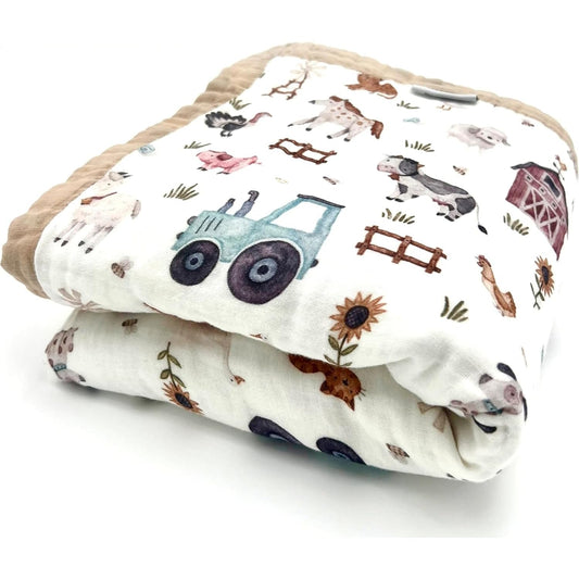 Organic Cotton Muslin Baby Blanket for Boys and Girls