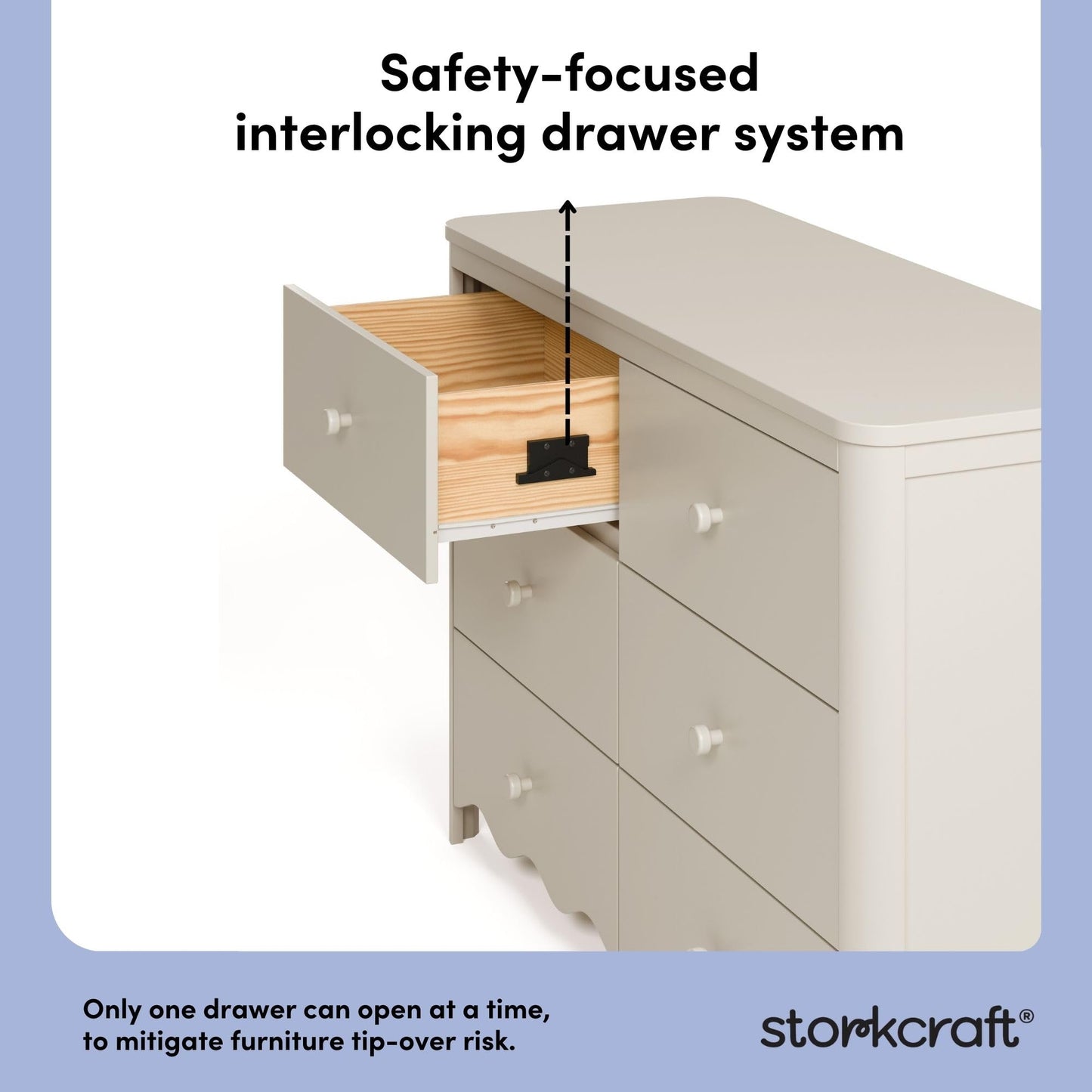 Storkcraft Casablanca 6 Drawer Dresser (Hazelnut) – GREENGUARD Gold Certified