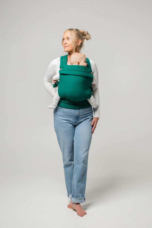 Mabē Monarch Ergonomic Baby Carrier – Premium Cotton Soft Structured Newborn to Toddler Carrier with Hip-Healthy Design, 3 Carry Positions (7-35lbs), Lightweight & Breathable, (Ivory)