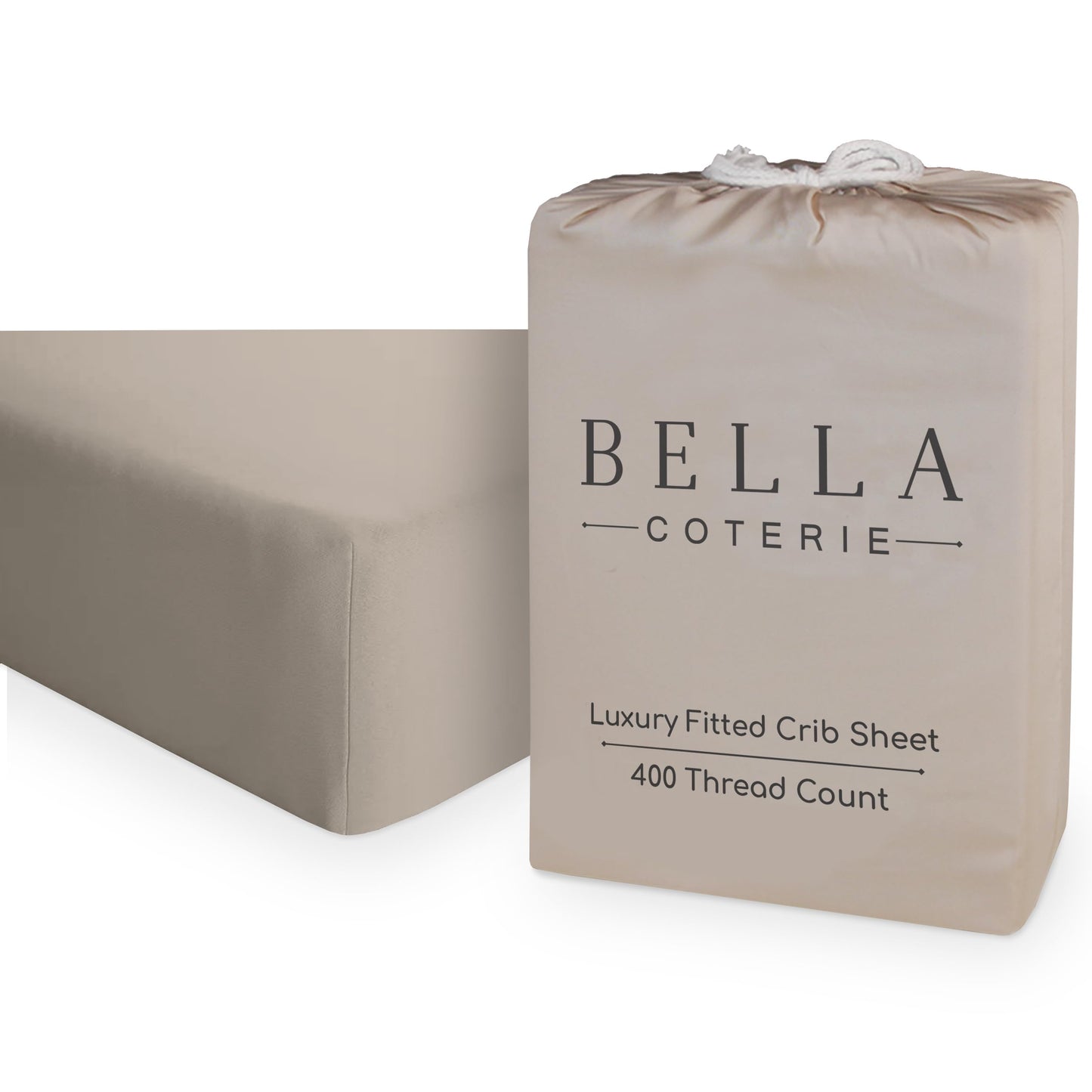 Bella Coterie Luxury Bamboo Crib Sheet | Organically Grown | Ultra Soft | Cooling for Better Sleep | Deep Pocket Fitted Sheet for Crib & Toddler Mattress | Viscose Made from Bamboo [Champagne]