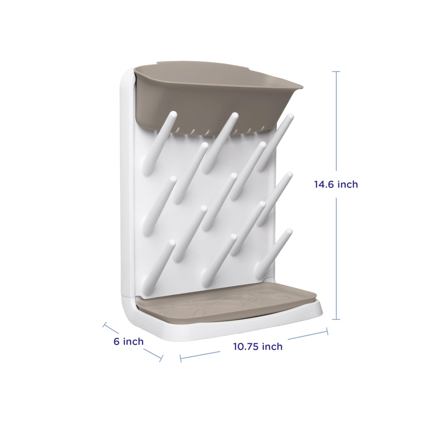Ubbi Vertical Baby Bottle Drying Rack,Taupe