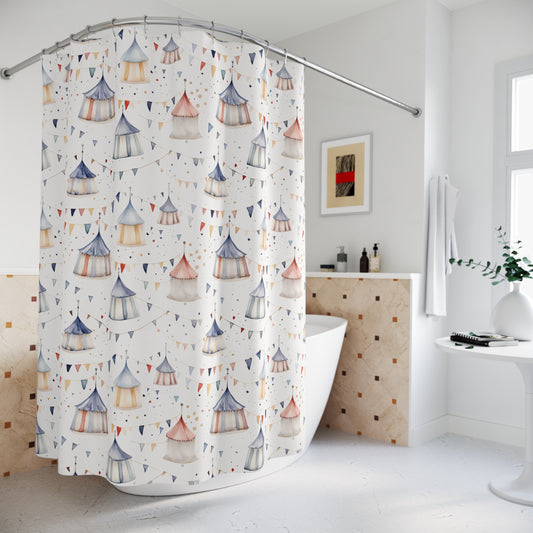 Watercolor Circus Tents Shower Curtain