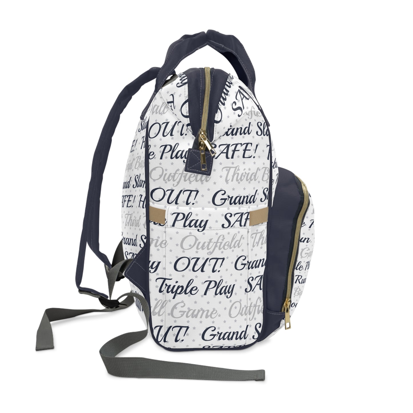 Multifunctional Diaper Backpack- Baseball Phrases - All The Things Baby