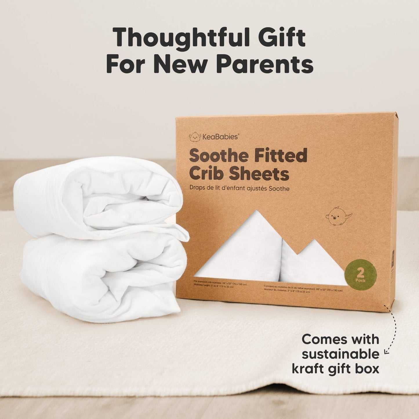 KeaBabies - 2-pack Organic Cotton Fitted Crib Sheet - All The Things Baby