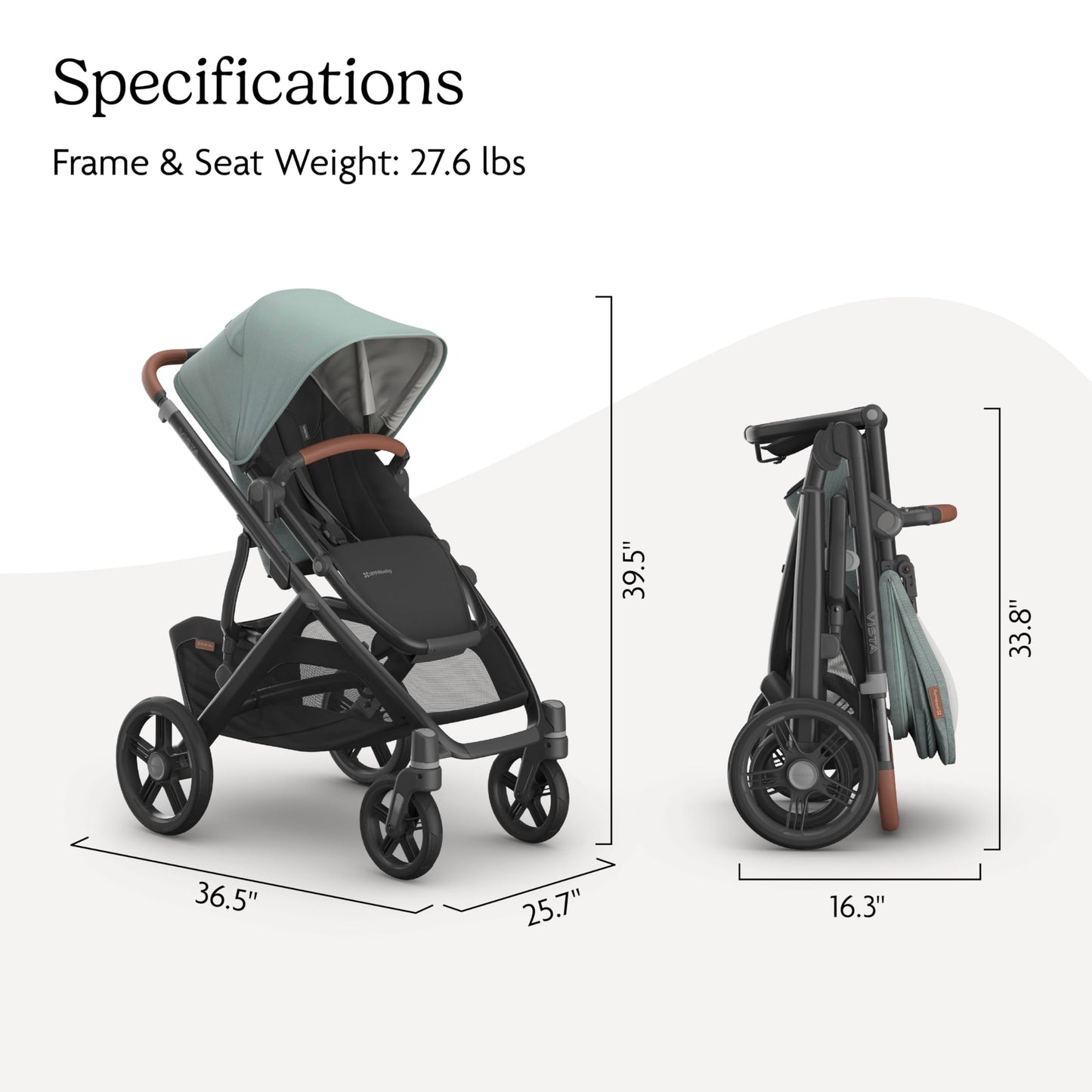 UPPAbaby Vista V3 Stroller - Full-Size Single-to-Double Stroller System