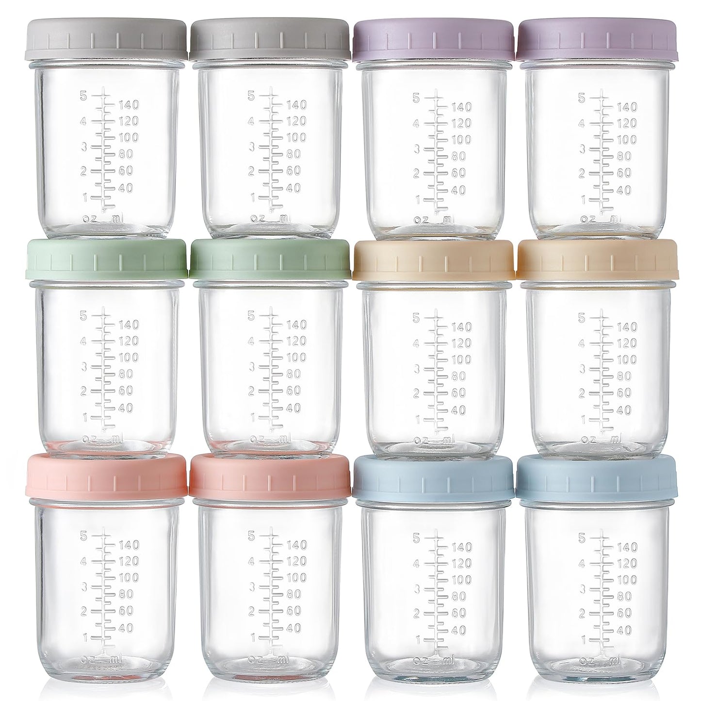VITEVER 12 Pack Glass Baby Food Storage Containers