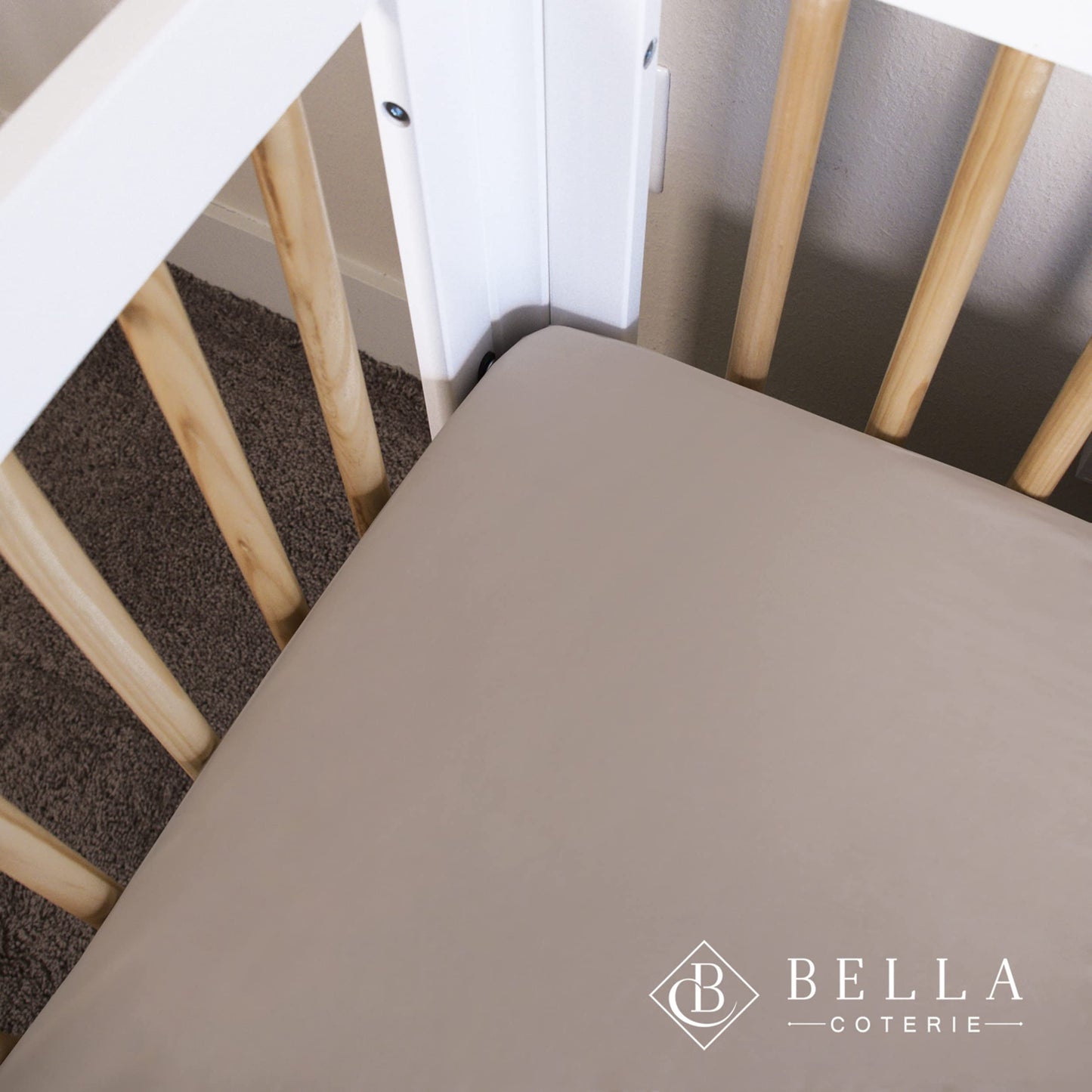 Bella Coterie Luxury Bamboo Crib Sheet | Organically Grown | Ultra Soft | Cooling for Better Sleep | Deep Pocket Fitted Sheet for Crib & Toddler Mattress | Viscose Made from Bamboo [Champagne]