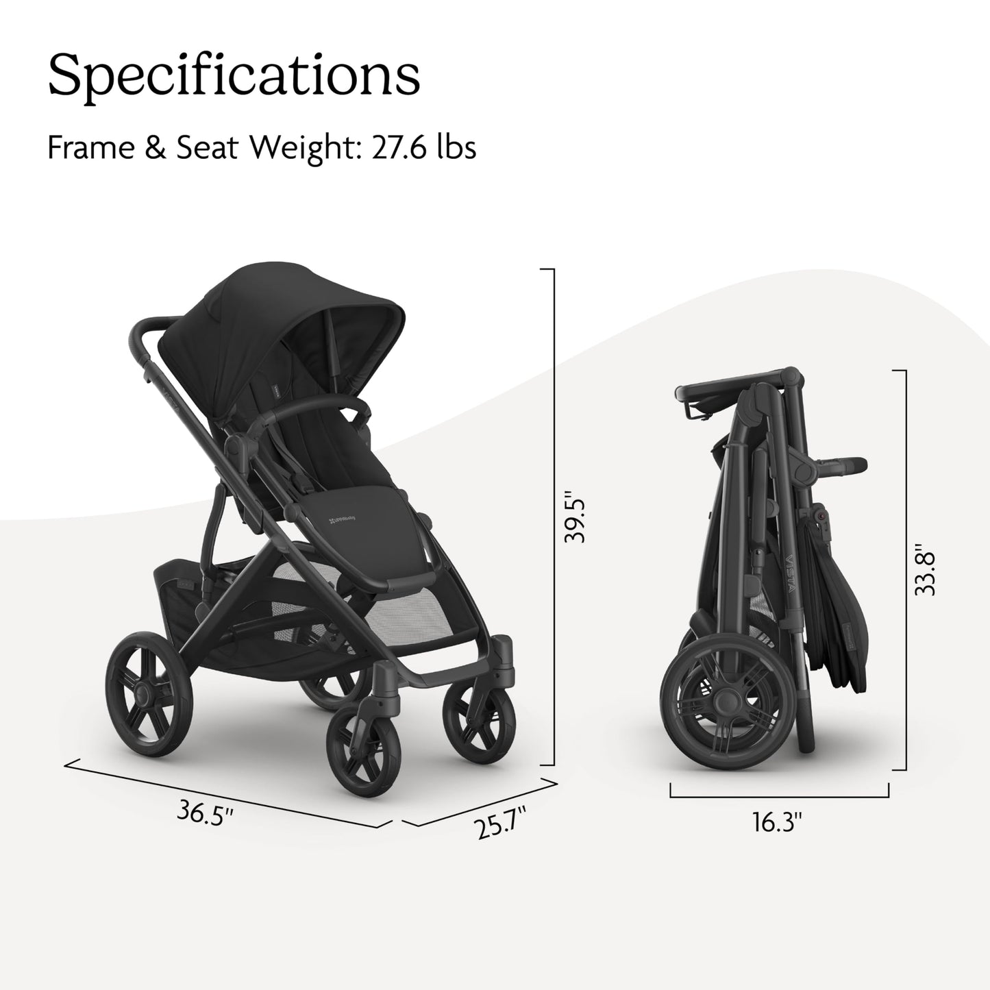UPPAbaby Vista V3 Stroller - Full-Size Single-to-Double Stroller System