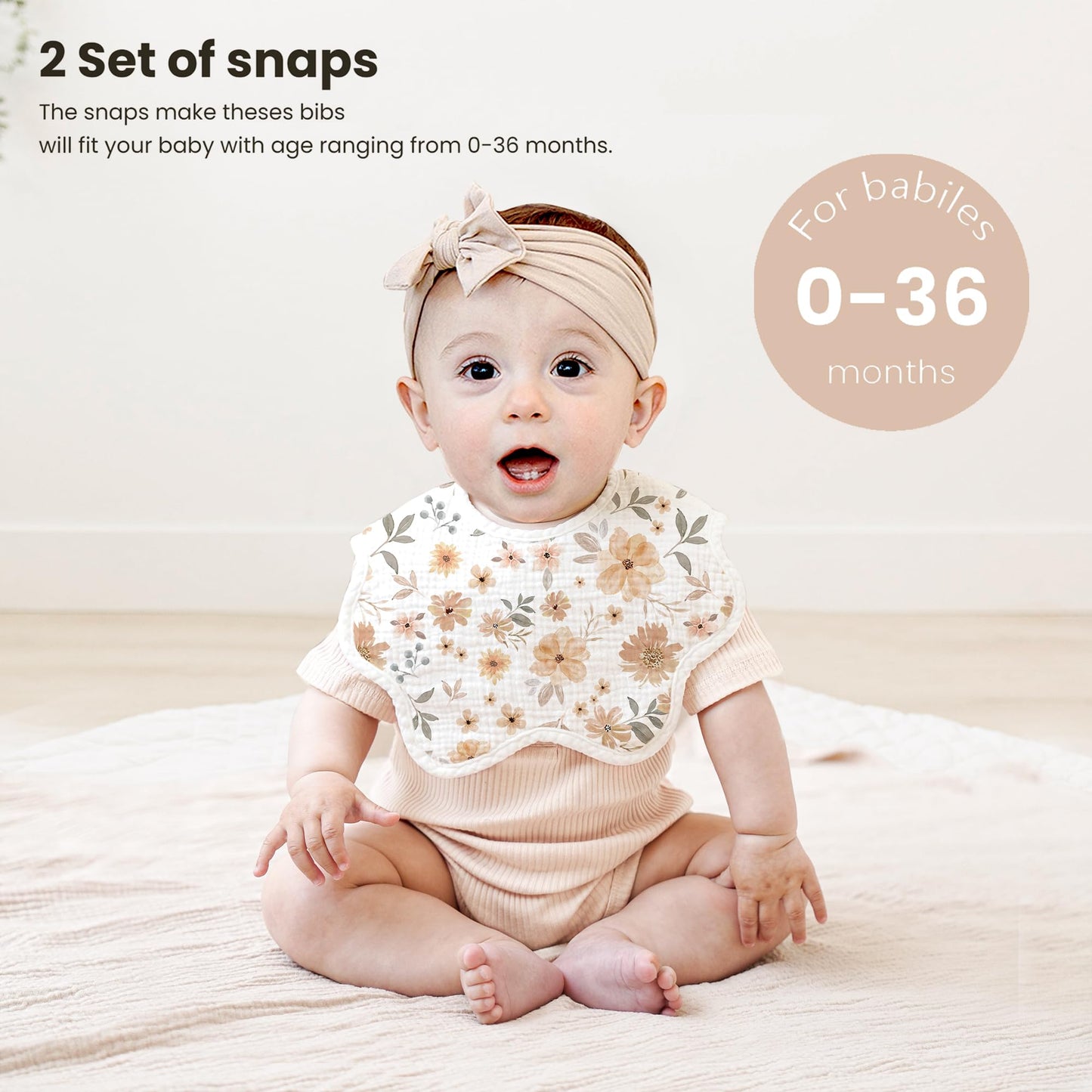 Konssy Muslin Baby Bibs 100% Cotton Absorbent Bandana Drool Bibs