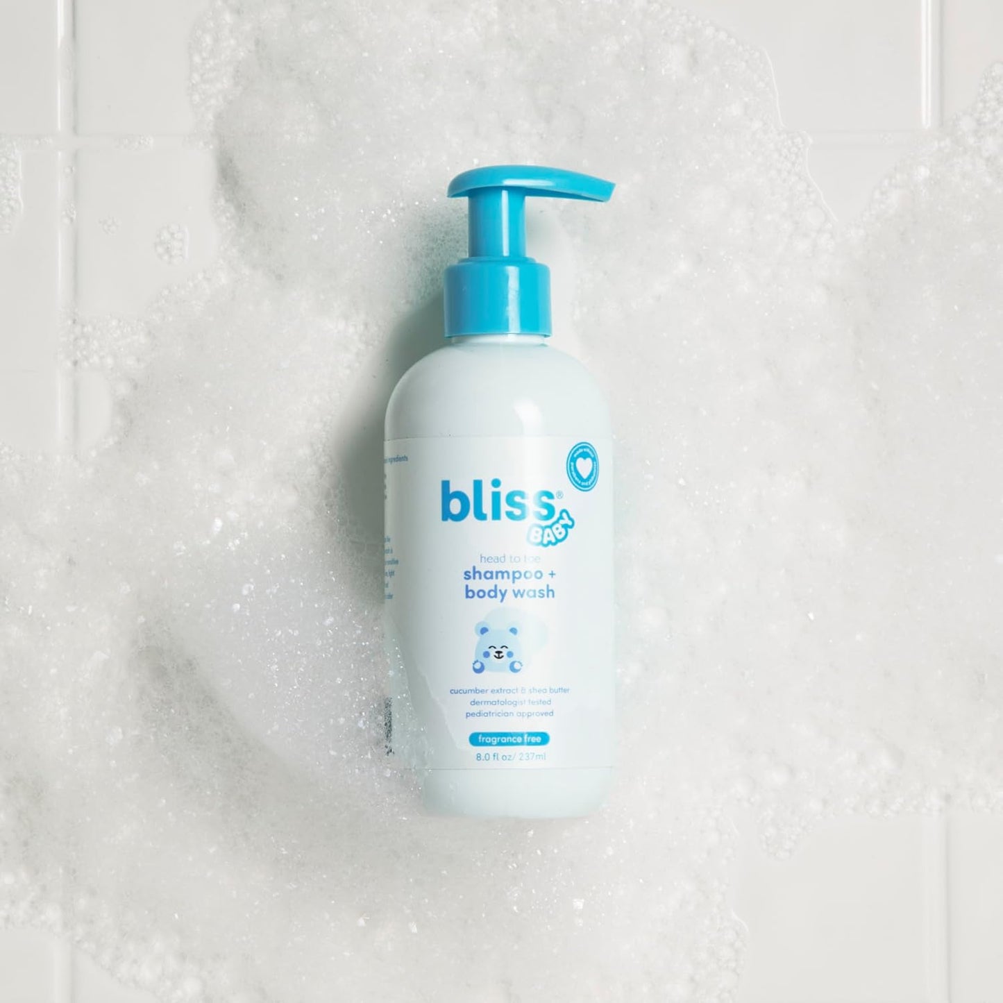Bliss Baby Shampoo & Wash, Premium 2-in-1 For Babies & Kids, Unscented & Hypoallergenic - Pediatrician Approved - Dermatologist Tested - Vegan, Hydrating & For Sensitive Skin - Shea Butter & Calendula