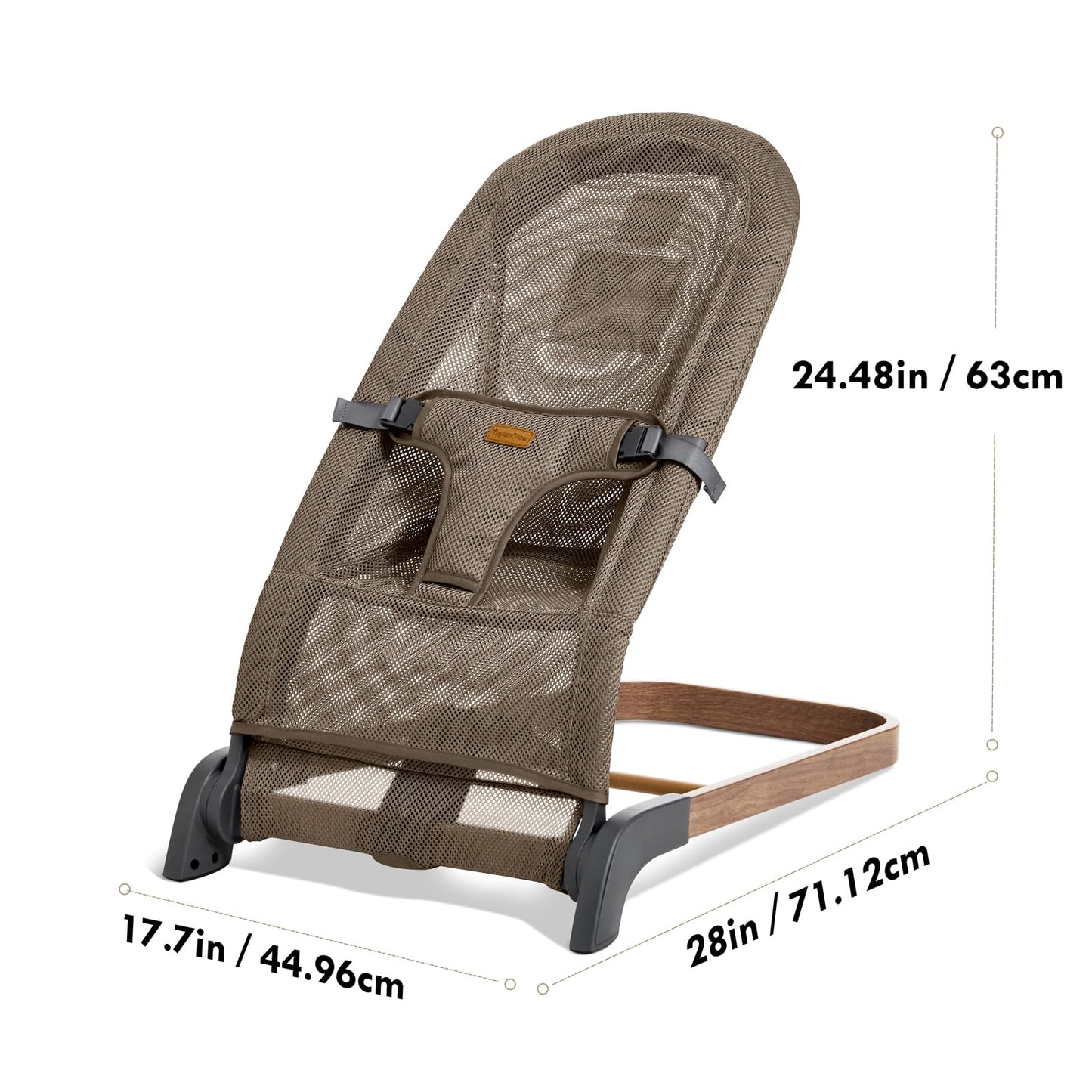 Foldable Baby Bouncer, Baby Seat with 3 Adjustable Heights, Portable Newborn Rocker