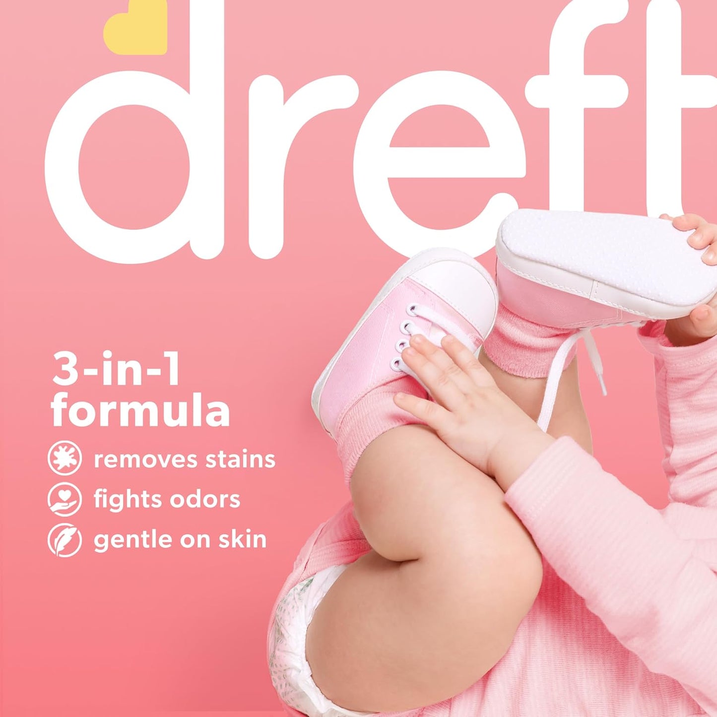 Dreft Newborn Baby Liquid Laundry Detergent, Gentle on Sensitive Skin, HE Compatible, 2 Pack, 32 Loads Each