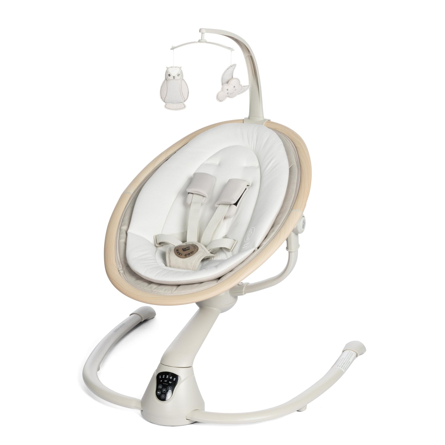 Maxi-Cosi Cassia Baby Swing: Portable, 360 Rotation, 5 Speeds, 12 Melodies, Recycled Fabric, Slate