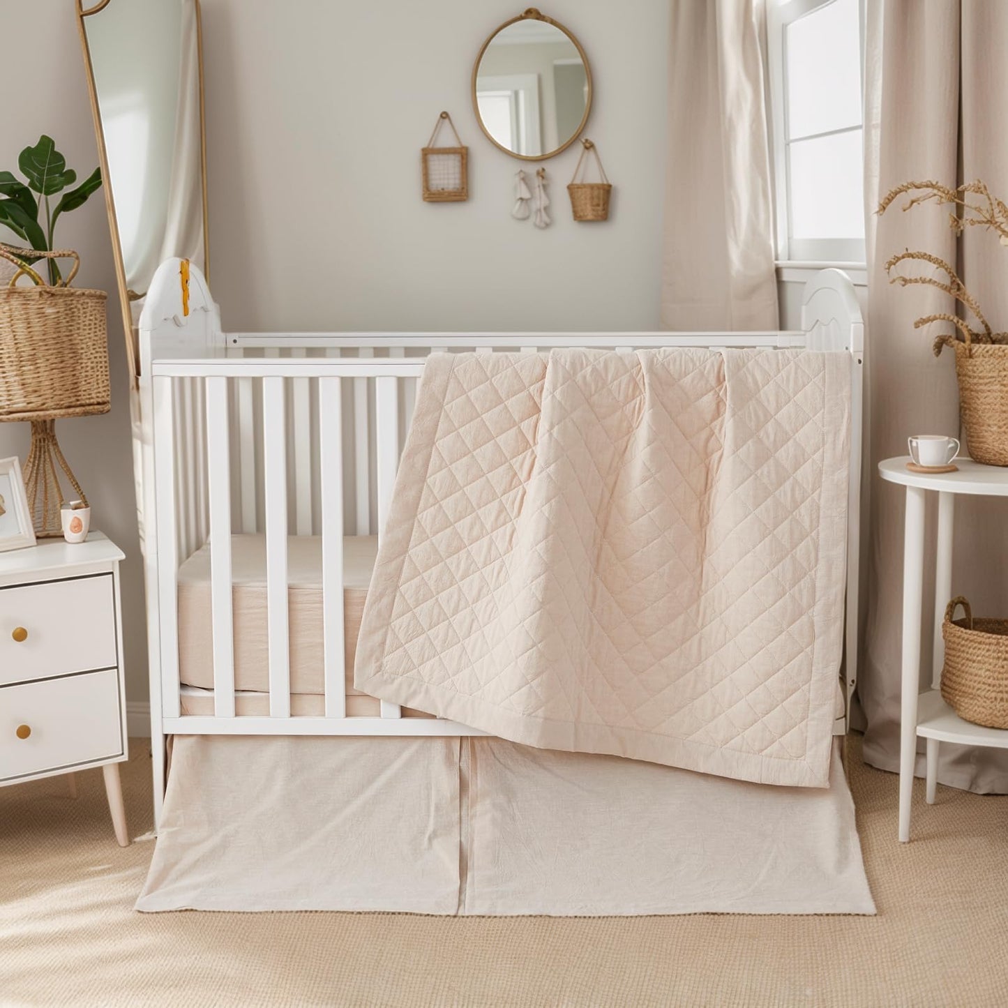 Brandream Gender Neutral Boho Bohemian Farmhouse Chic Baby Crib Bedding Set