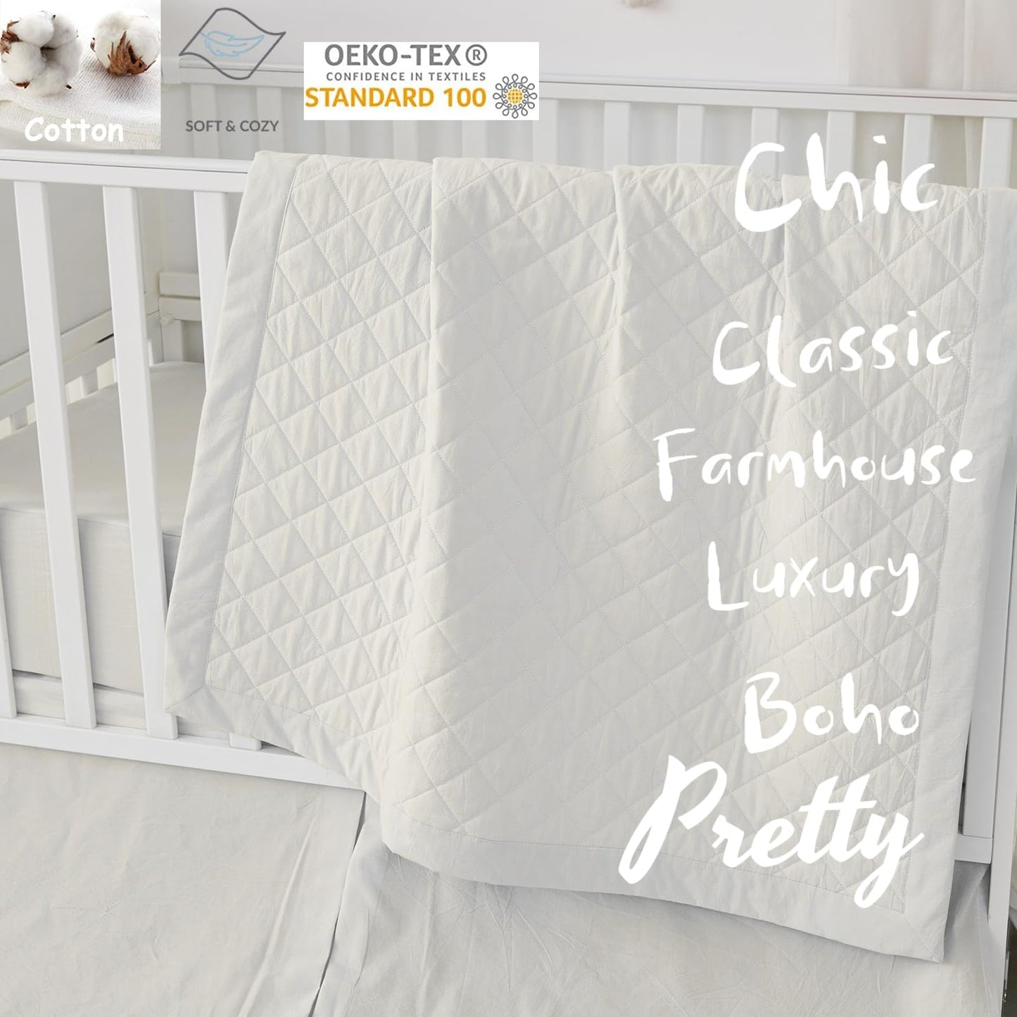 Brandream Gender Neutral Boho Bohemian Farmhouse Chic Baby Crib Bedding Set