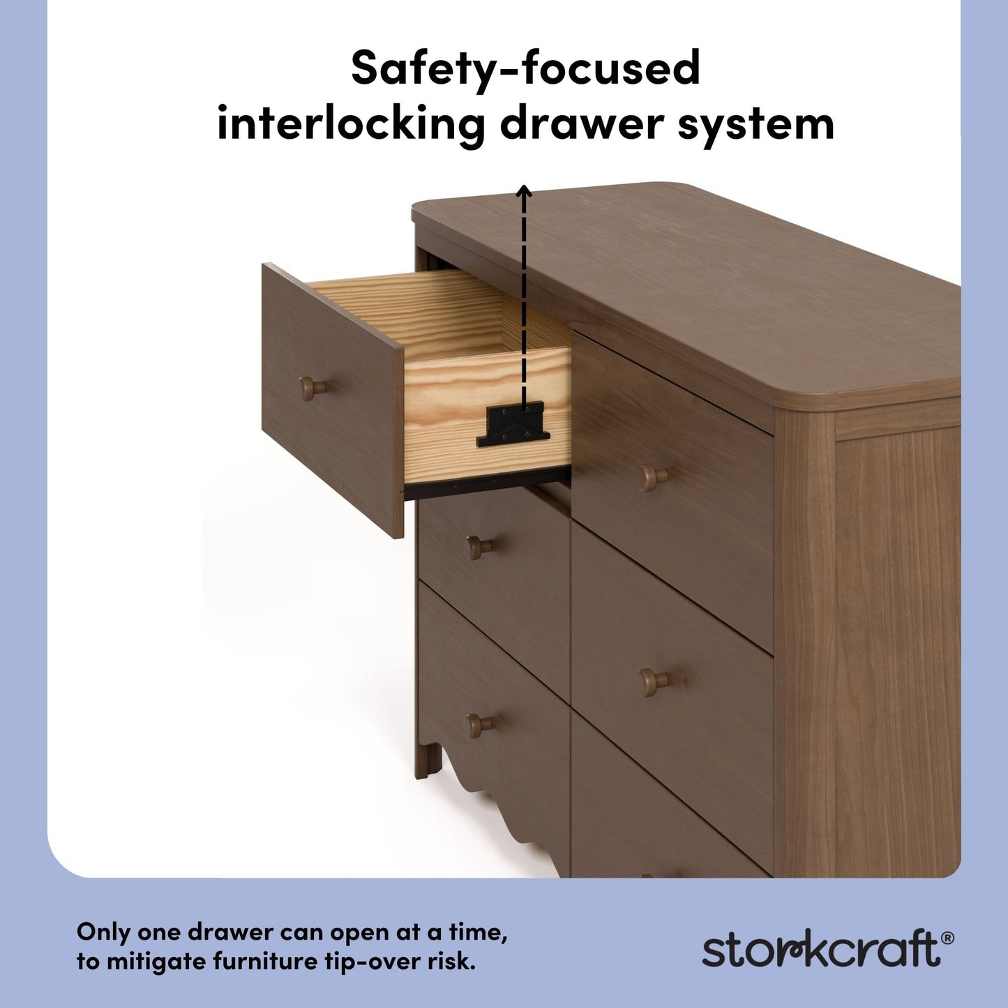 Storkcraft Casablanca 6 Drawer Dresser (Hazelnut) – GREENGUARD Gold Certified