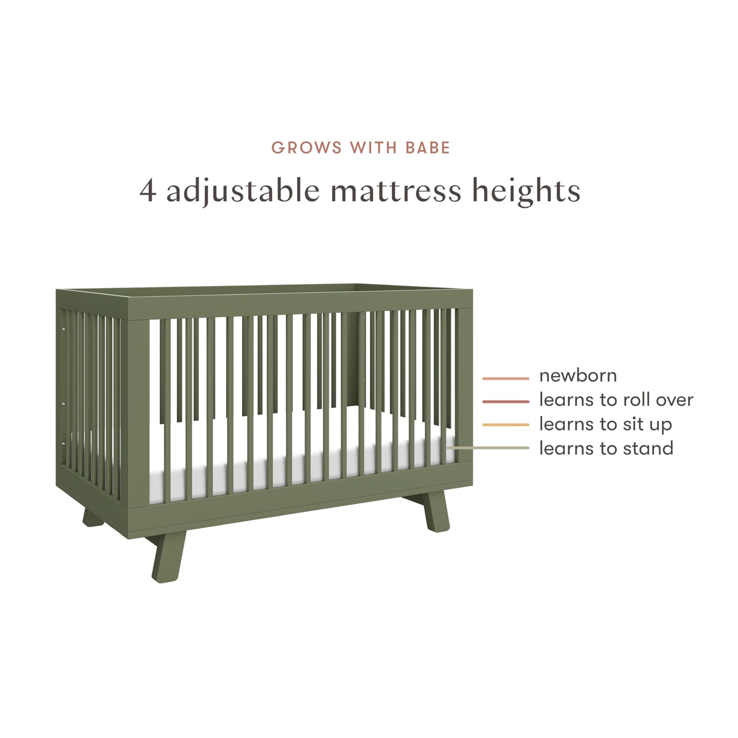 Babyletto Hudson 3-in-1 Convertible Baby Crib - GREENGUARD Gold Certified