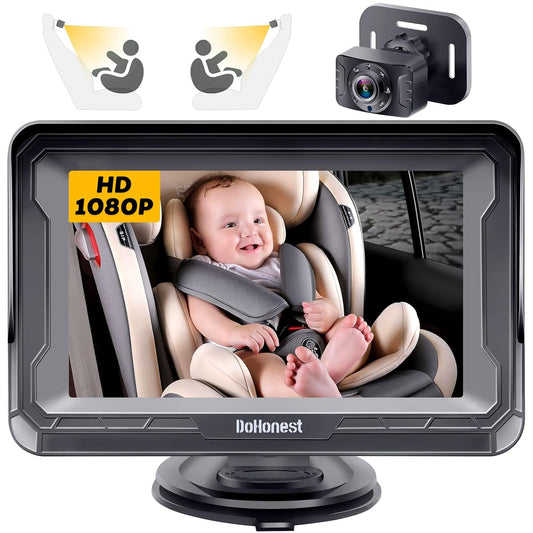 DoHonest Baby Car Camera HD 1080P - Rear-Facing Car Baby Monitor with Night Vision