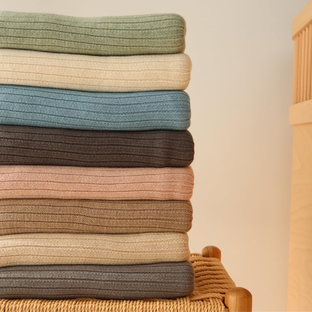 Knitted Organic Cotton Baby Blanket- Swaddle Blanket, 30" x 40" Soft Receiving Blanket for Newborn (Mochachino)