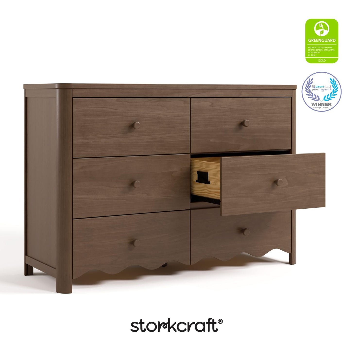 Storkcraft Casablanca 6 Drawer Dresser (Hazelnut) – GREENGUARD Gold Certified