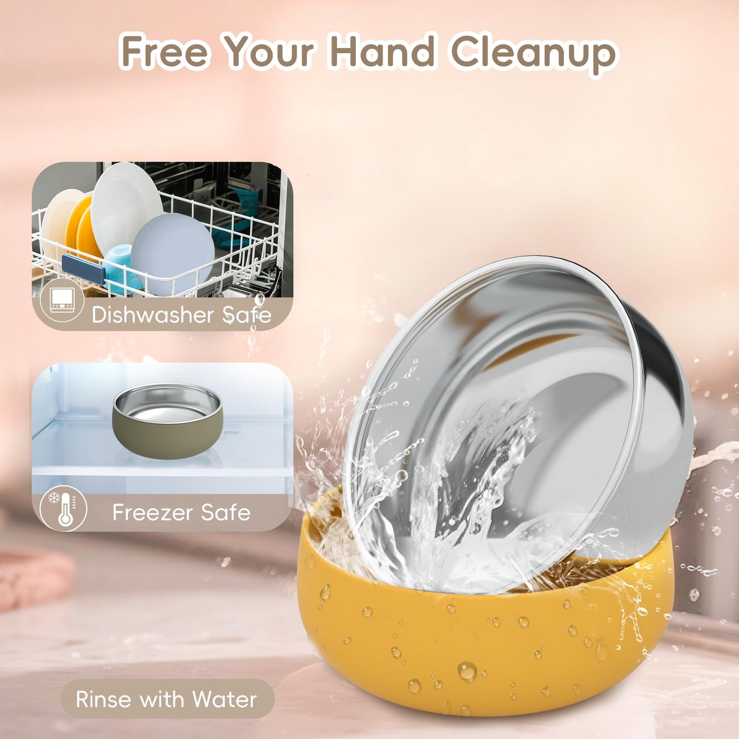 Bella's Friends Stainless Steel and Silicone Baby Bowls with Suction 3 Pack, 4.3”