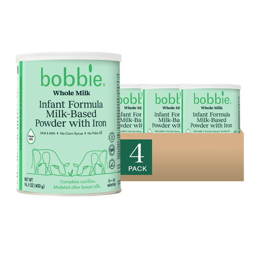 Bobbie Whole Milk, Grass Fed Infant Formula with Iron, Plant Based DHA and ARA, Vitamin D and Protein Blend Modeled After Breast Milk