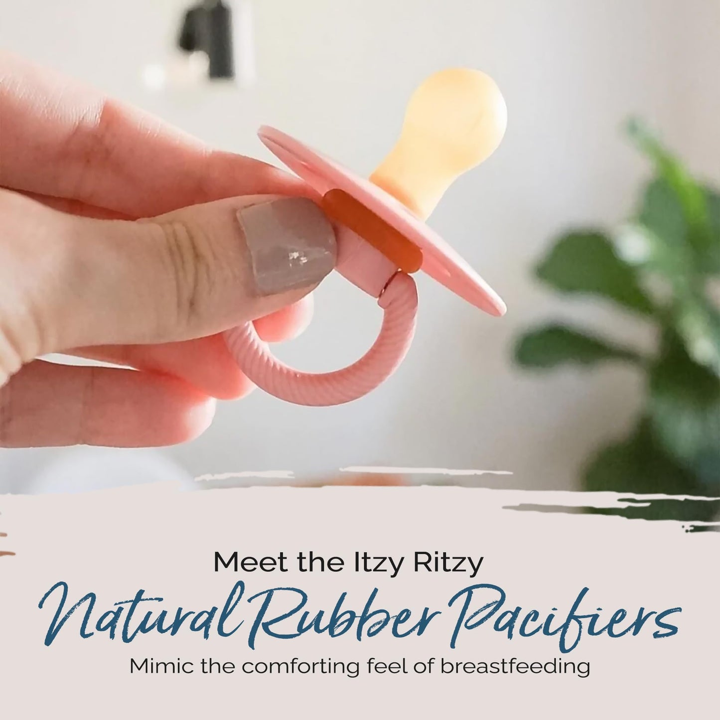 Itzy Ritzy Natural Rubber Pacifiers, Set of 2 – Natural Rubber Newborn Pacifiers with Cherry-Shaped Nipple & Large Air Holes for Added Safety; Set of 2 i