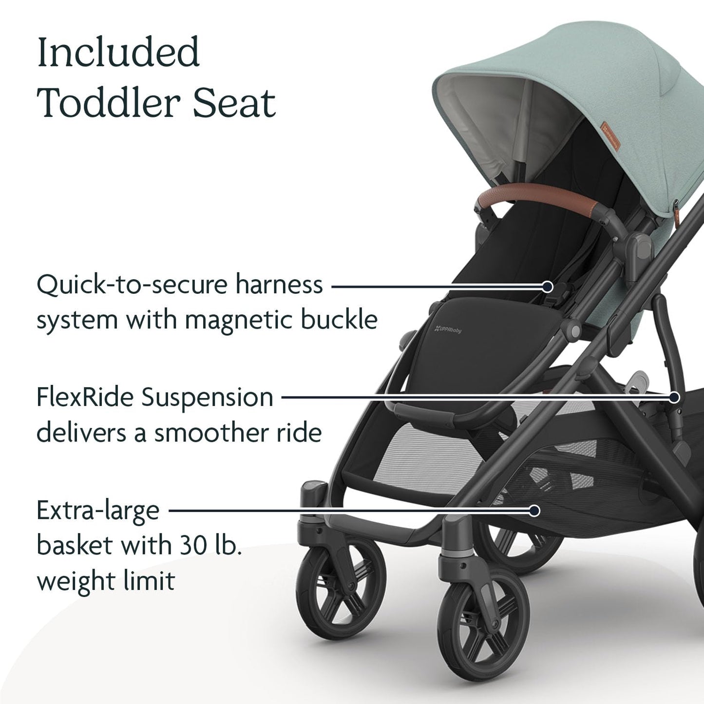 UPPAbaby Vista V3 Stroller - Full-Size Single-to-Double Stroller System