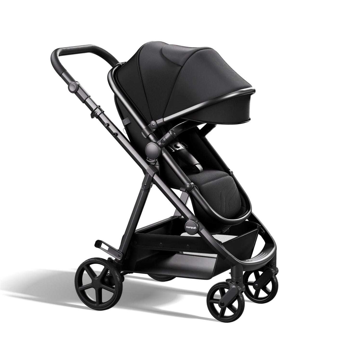 Mompush Wiz 2-in-1 Convertible Baby Stroller with Bassinet Mode, Foldable Infant Stroller with Reversible Seat and Large UPF 50+ Canopy