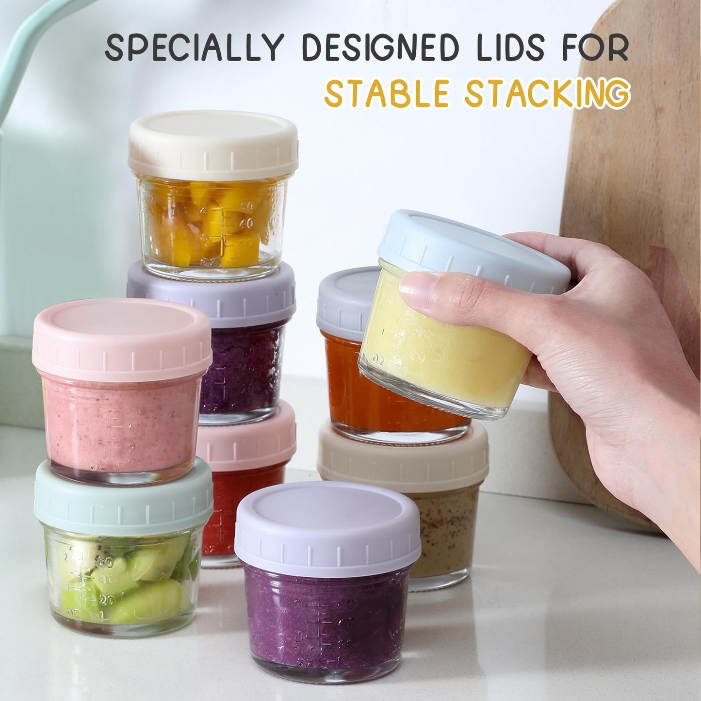 VITEVER 12 Pack Glass Baby Food Storage Containers