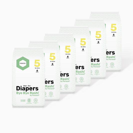 PARASOL Clear+Dry Disposable Diapers | RashShield Protection, Leakproof Design, Hypoallergenic | Size 4, (20-32 lbs) 48 Count