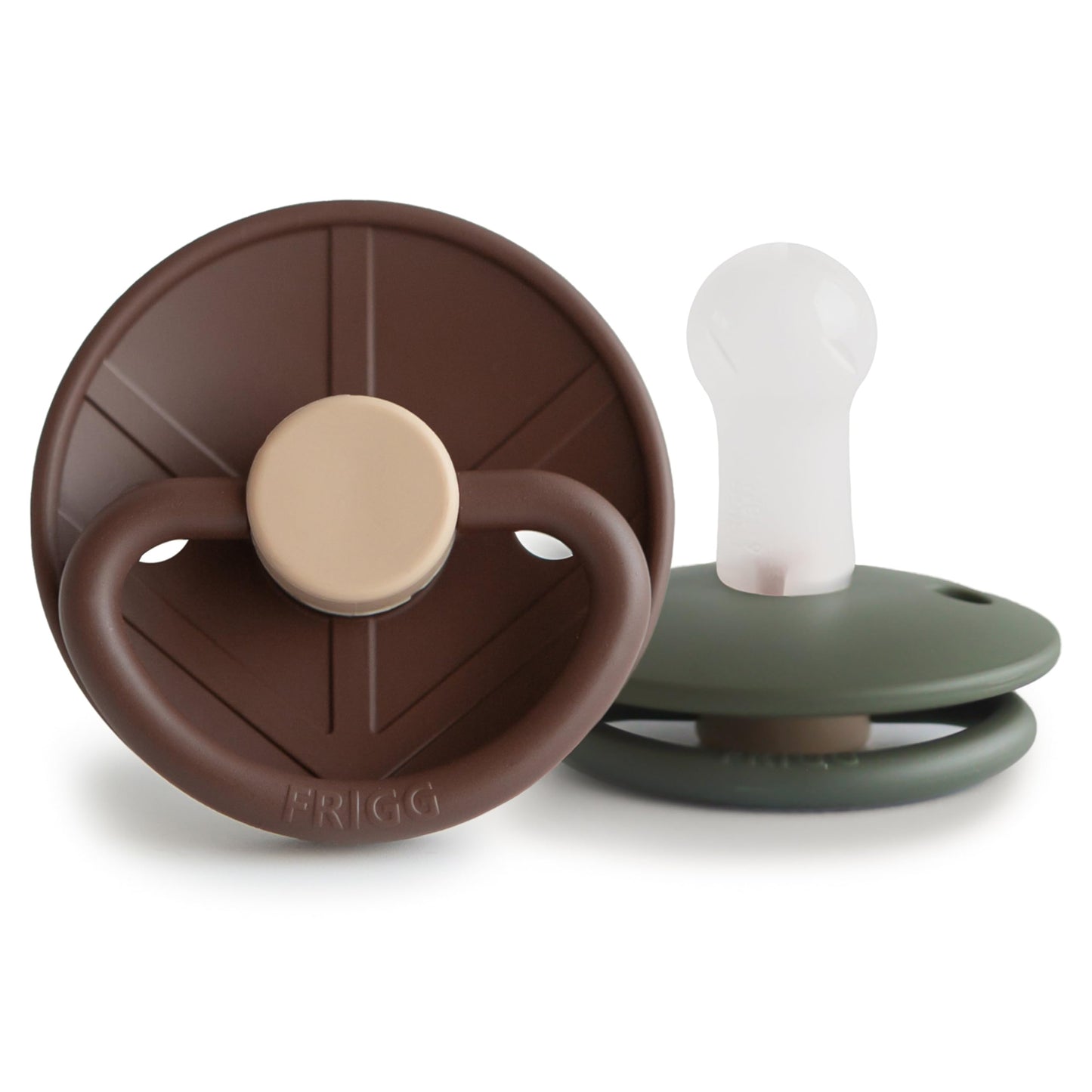 FRIGG Little Viking SilkySoft Silicone Baby Pacifier 2-Pack | Made in Denmark | BPA-Free (Powder Blue/Cream,6-18 Months)