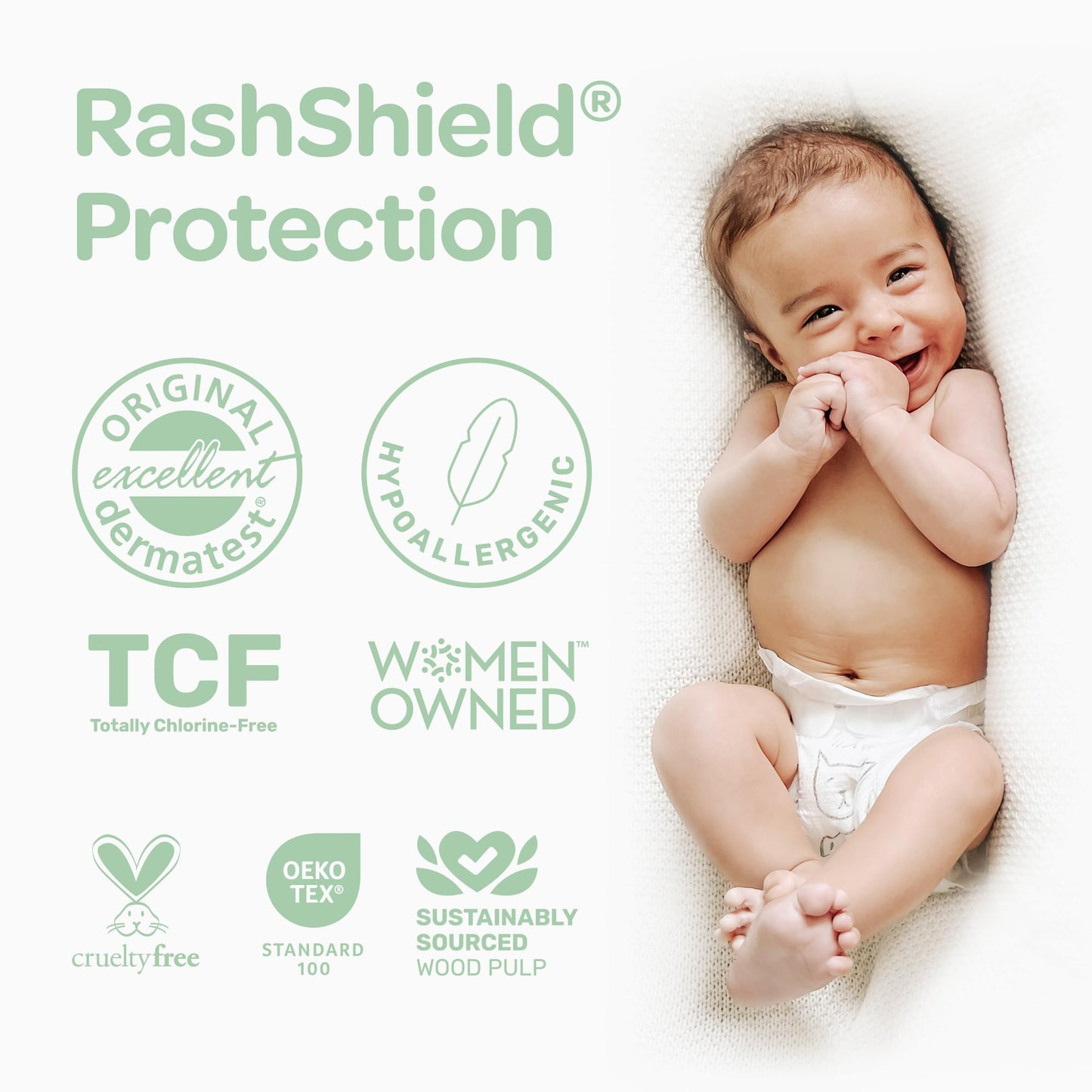 PARASOL Clear+Dry Disposable Diapers | RashShield Protection, Leakproof Design, Hypoallergenic | Size 4, (20-32 lbs) 48 Count