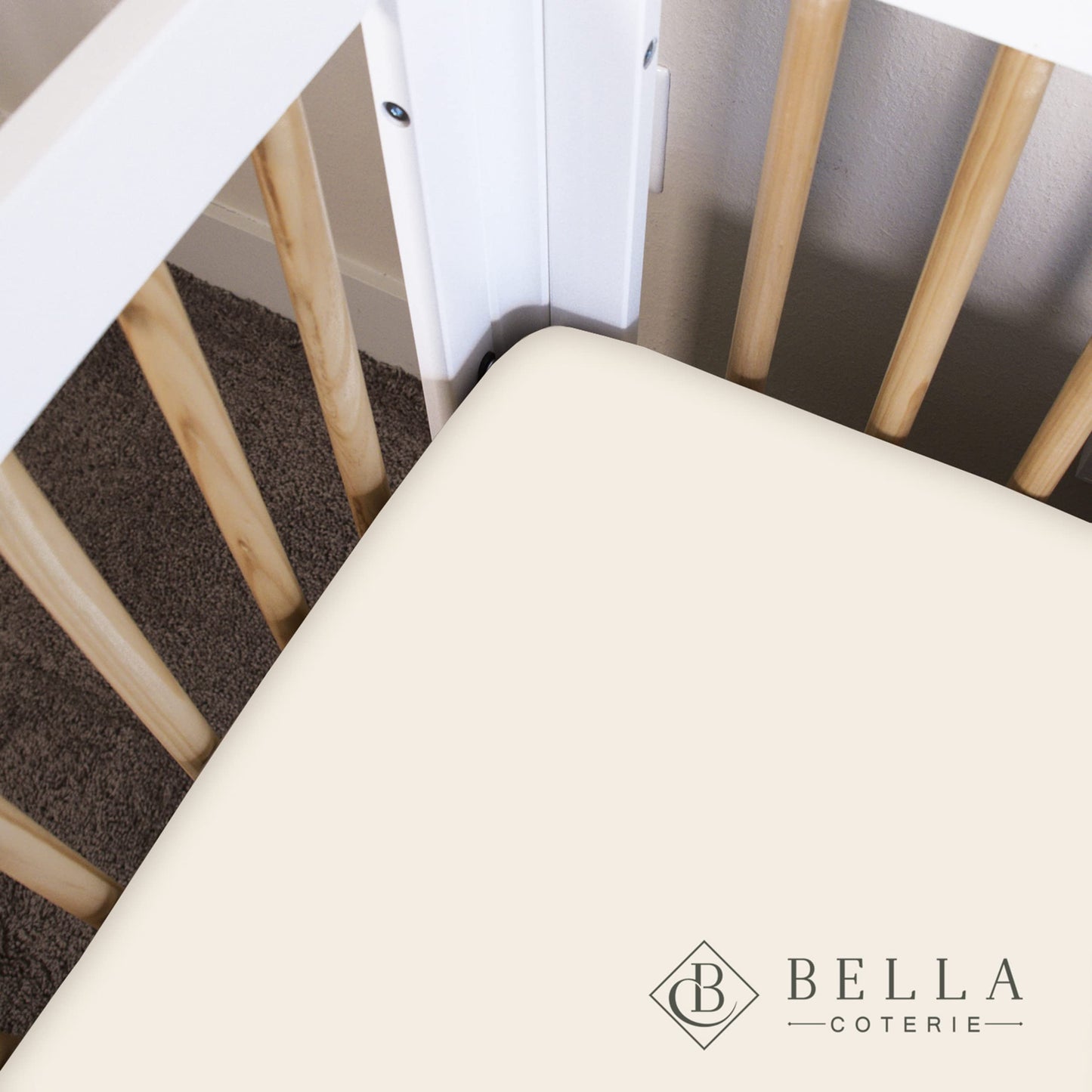 Bella Coterie Luxury Bamboo Crib Sheet | Organically Grown | Ultra Soft | Cooling for Better Sleep | Deep Pocket Fitted Sheet for Crib & Toddler Mattress | Viscose Made from Bamboo [Champagne]