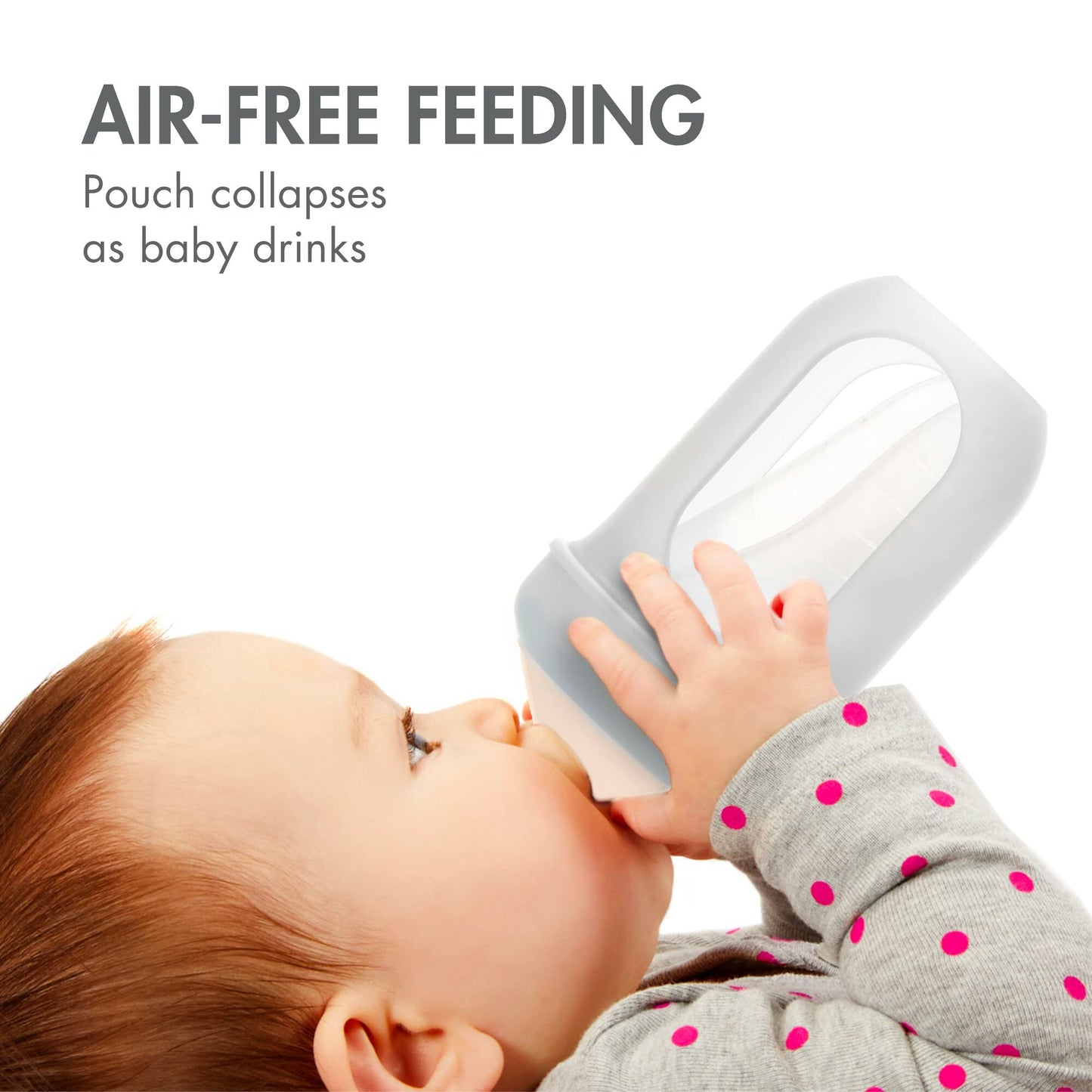 Boon Nursh Reusable Silicone Pouch Baby Bottles - Medium Flow Nipple - Silicone Baby Bottle Pouch and Nipple - Baby Feeding Essentials - Pink - 3-6 Months - 3 Count - 8 Ounce