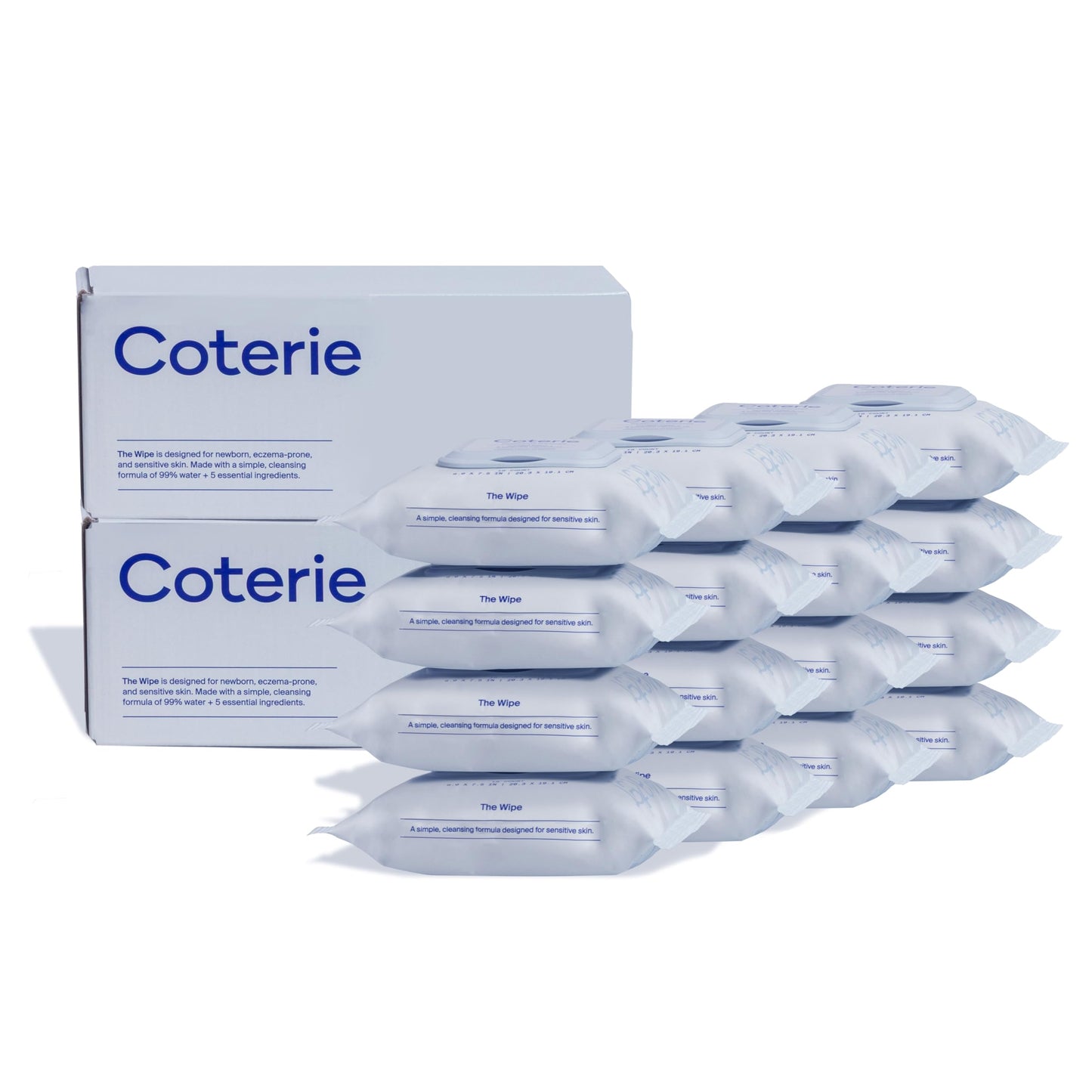 Coterie Baby Wipes for Sensitive Skin, Plant-Based and Plastic-Free Fibers, 99% Water, Hypoallergenic 12 Pack, 672 Count