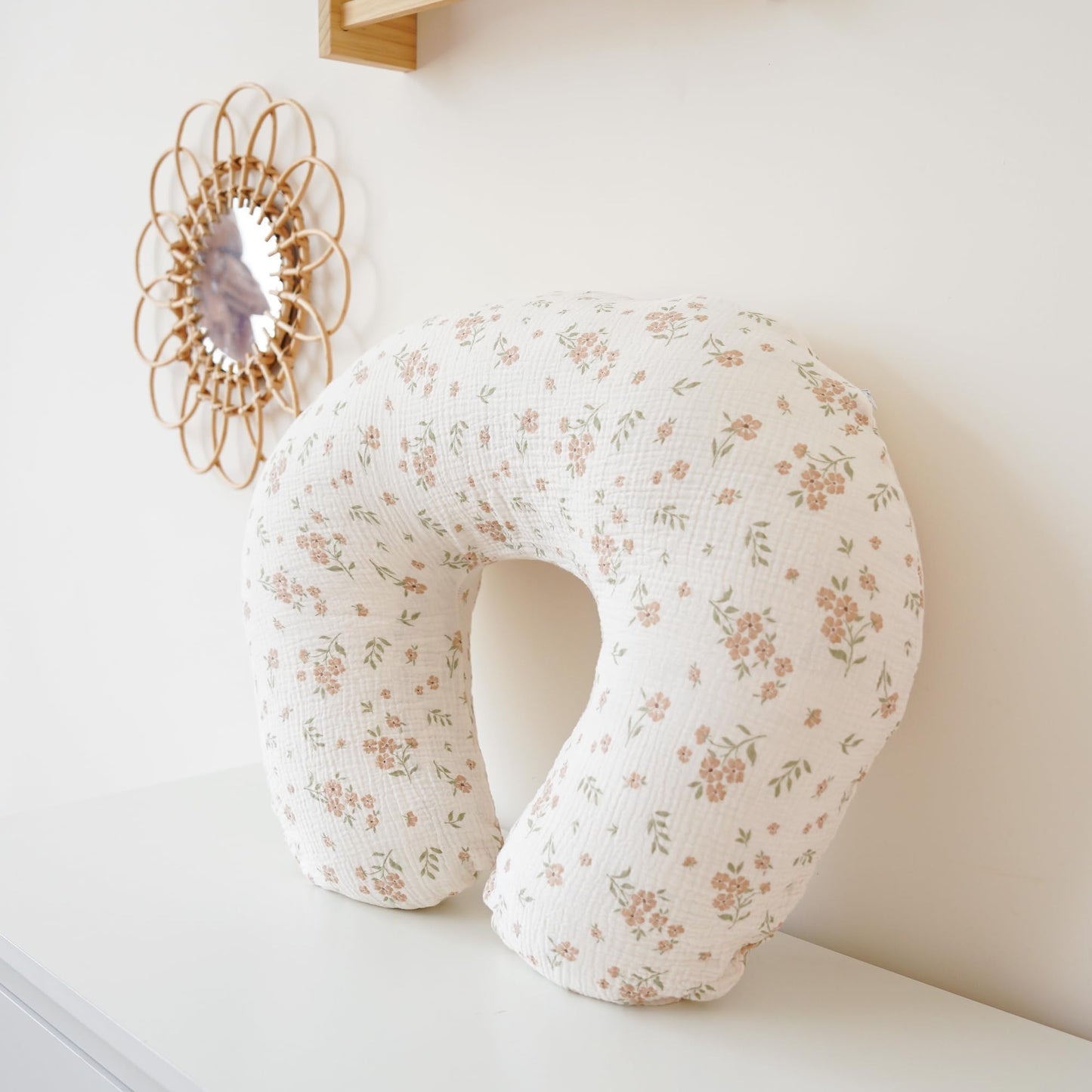 Konssy Muslin Nursing Pillow Covers, 100% Cotton Soft & Adorable Covers for Breastfeeding Pillows, Slipcovers for Newborn Baby Boys & Girls