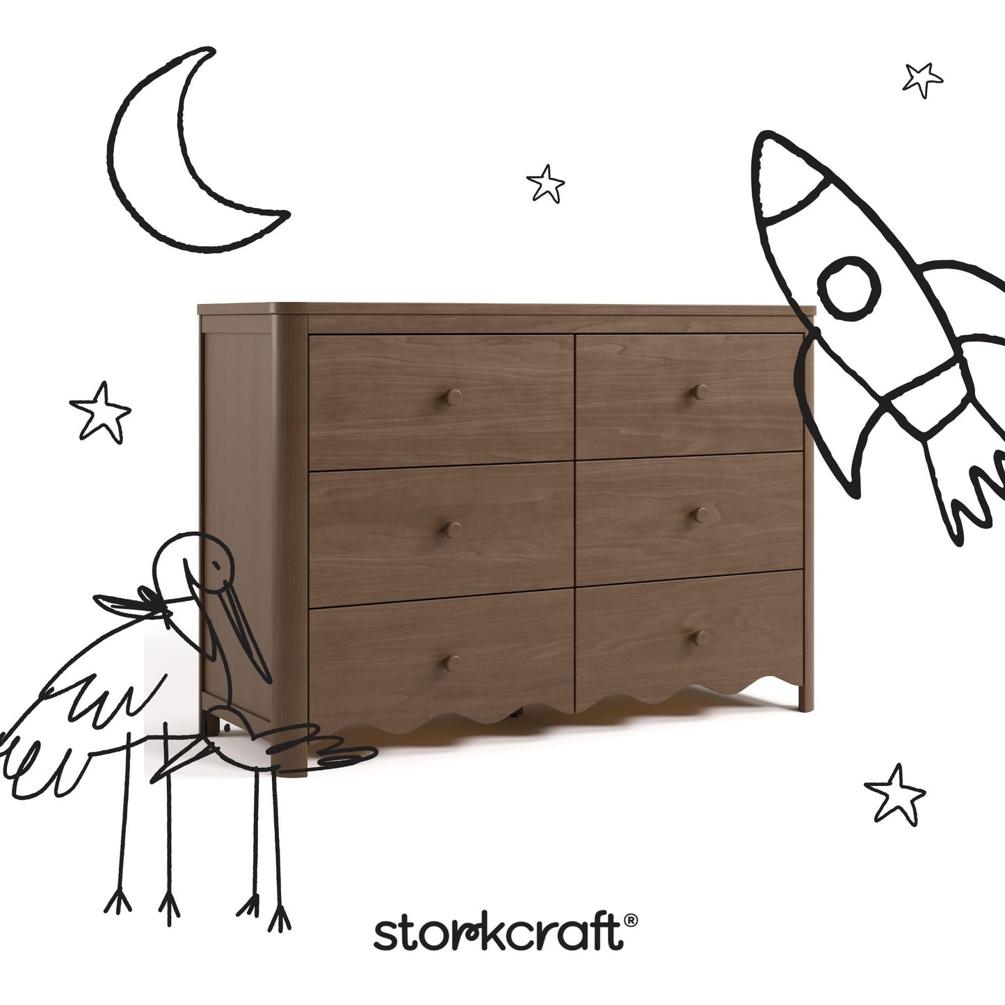 Storkcraft Casablanca 6 Drawer Dresser (Hazelnut) – GREENGUARD Gold Certified
