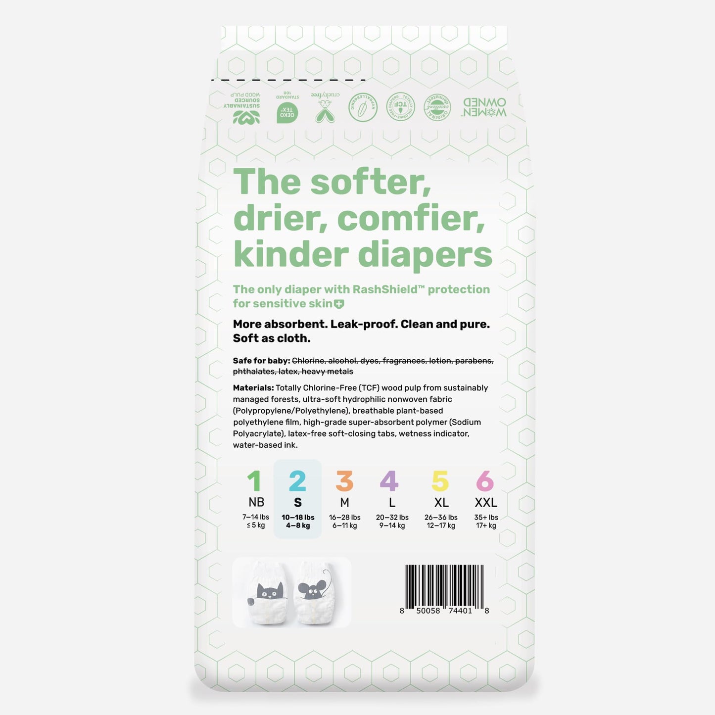 PARASOL Clear+Dry Disposable Diapers | RashShield Protection, Leakproof Design, Hypoallergenic | Size 4, (20-32 lbs) 48 Count