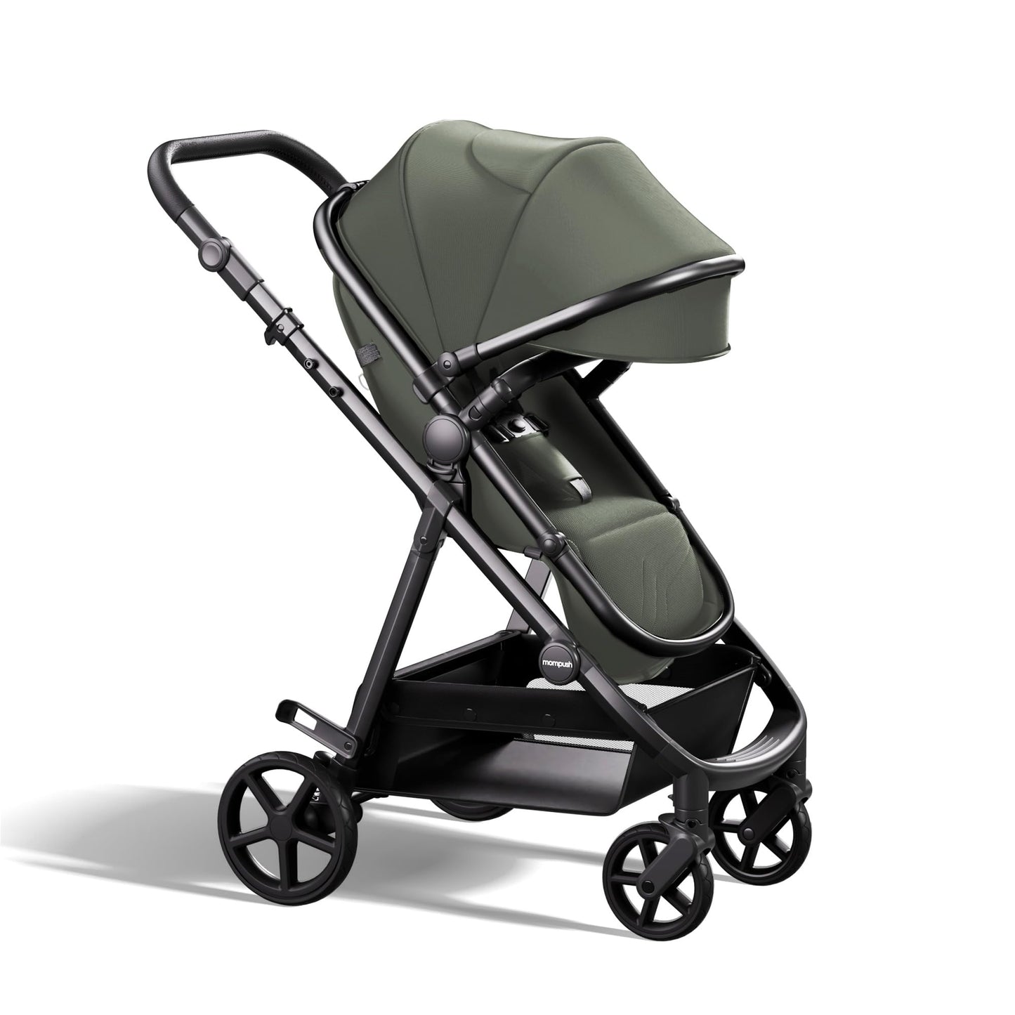 Mompush Wiz 2-in-1 Convertible Baby Stroller with Bassinet Mode, Foldable Infant Stroller with Reversible Seat and Large UPF 50+ Canopy