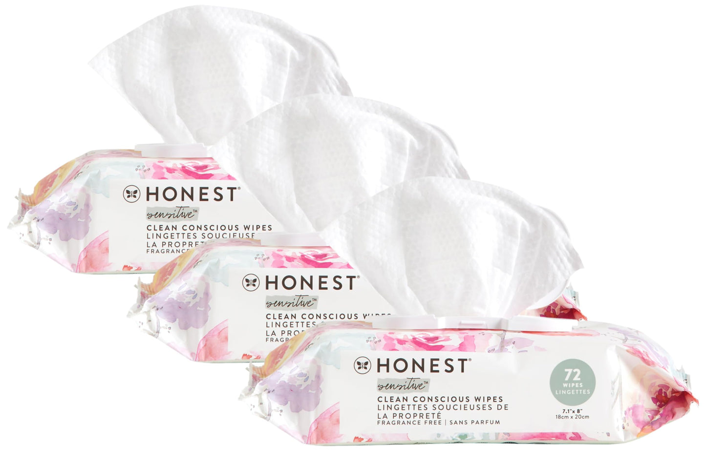 The Honest Company Clean Conscious Multi-Use Wipes | Hypoallergenic + Unscented for Sensitive Skin | Over 99% Water, Compostable, Plant Based, Baby Wipes | Pattern Play, 720 Count