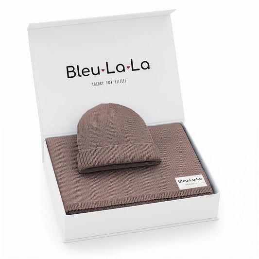 Luxe Collection 100% Organic Luxury Knit Baby Blanket + Hat Set (Milk Chocolate)