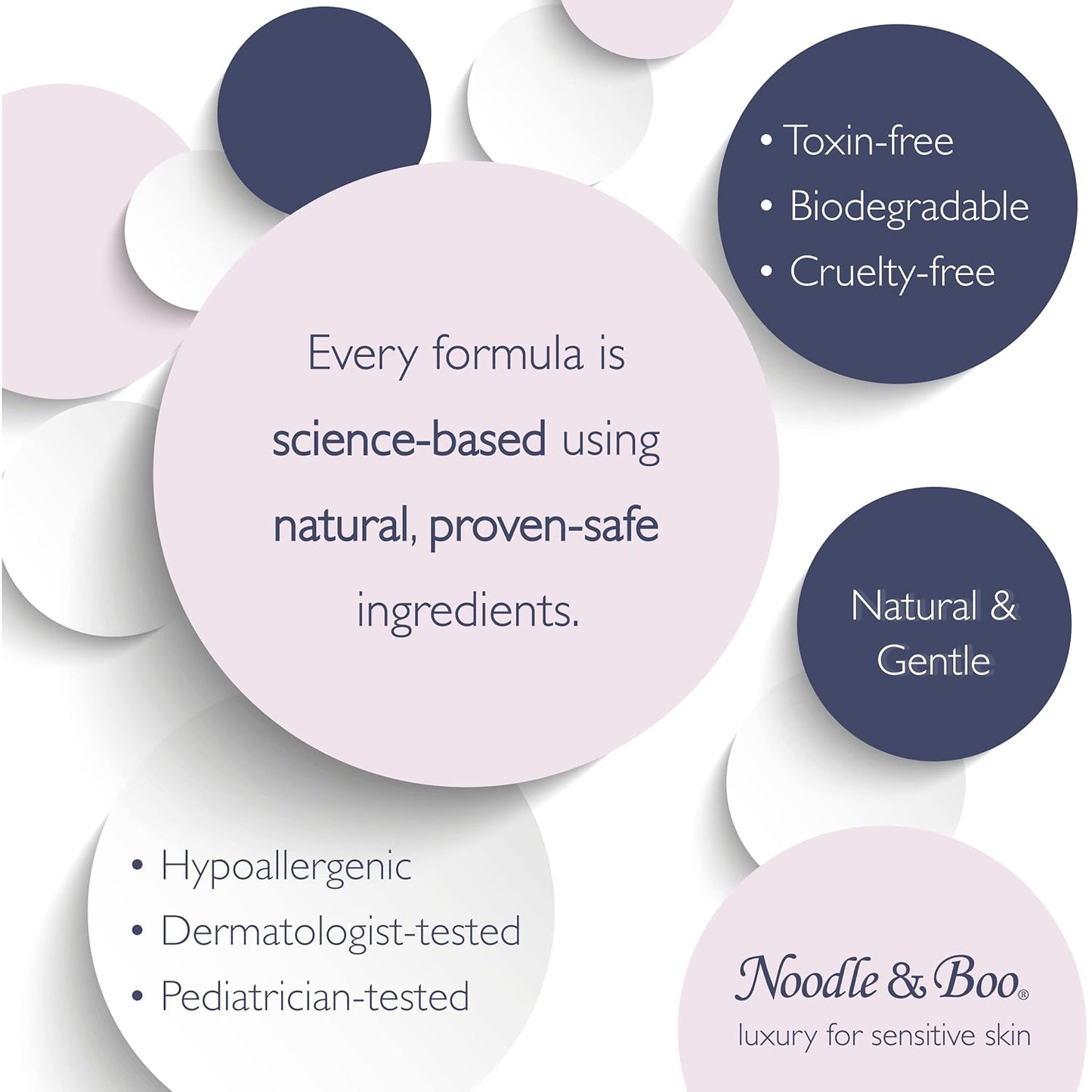 Noodle & Boo Starter Set, Newborn Baby Gift; Super Soft Baby Lotion and Newborn 2-in-1 Hair & Body Wash, 8 Oz of each, Navy/Pink