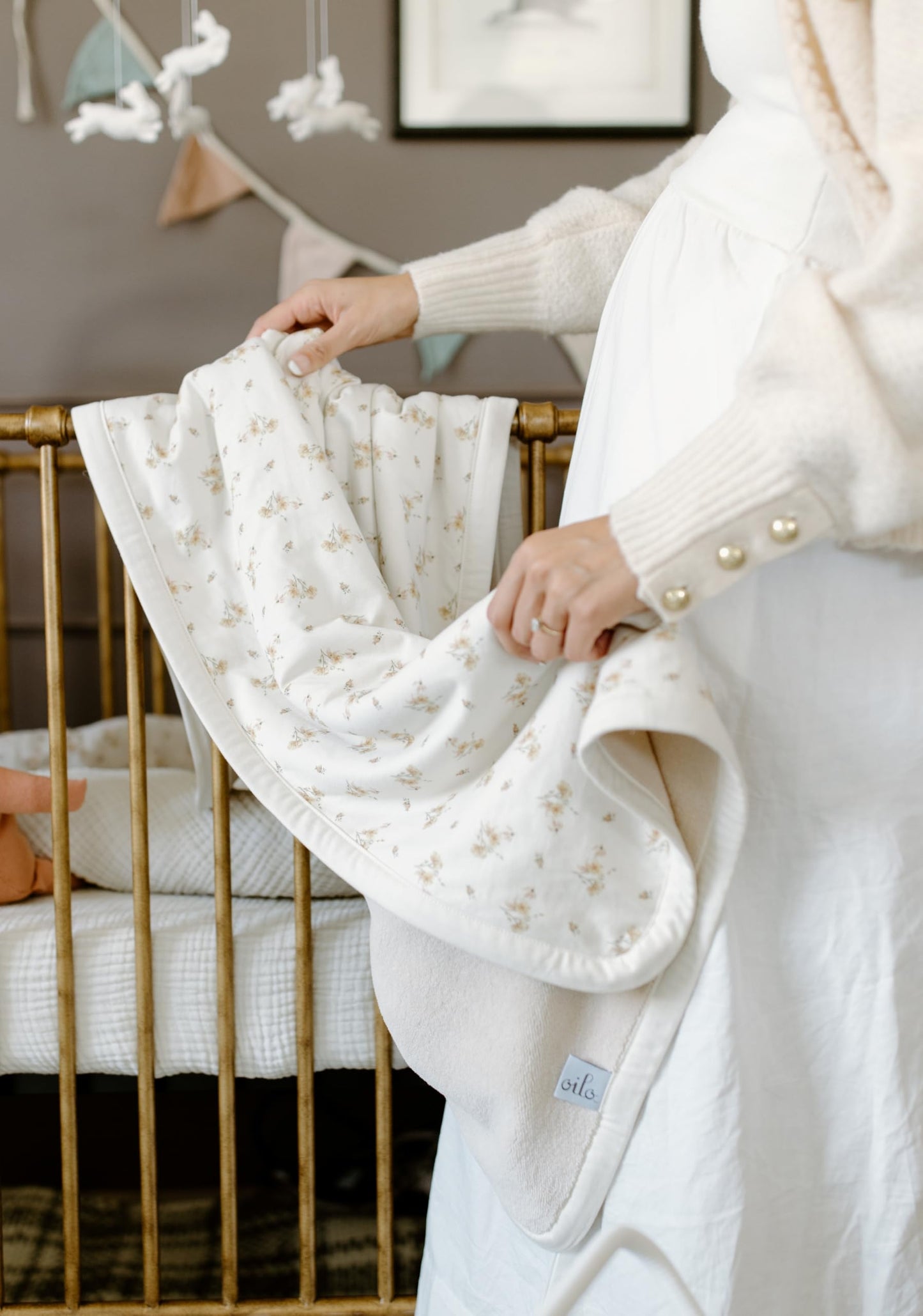 Oilo Baby Blanket, Luxury Soft Plush Backing & 100% Turkish Cotton Jersey Print