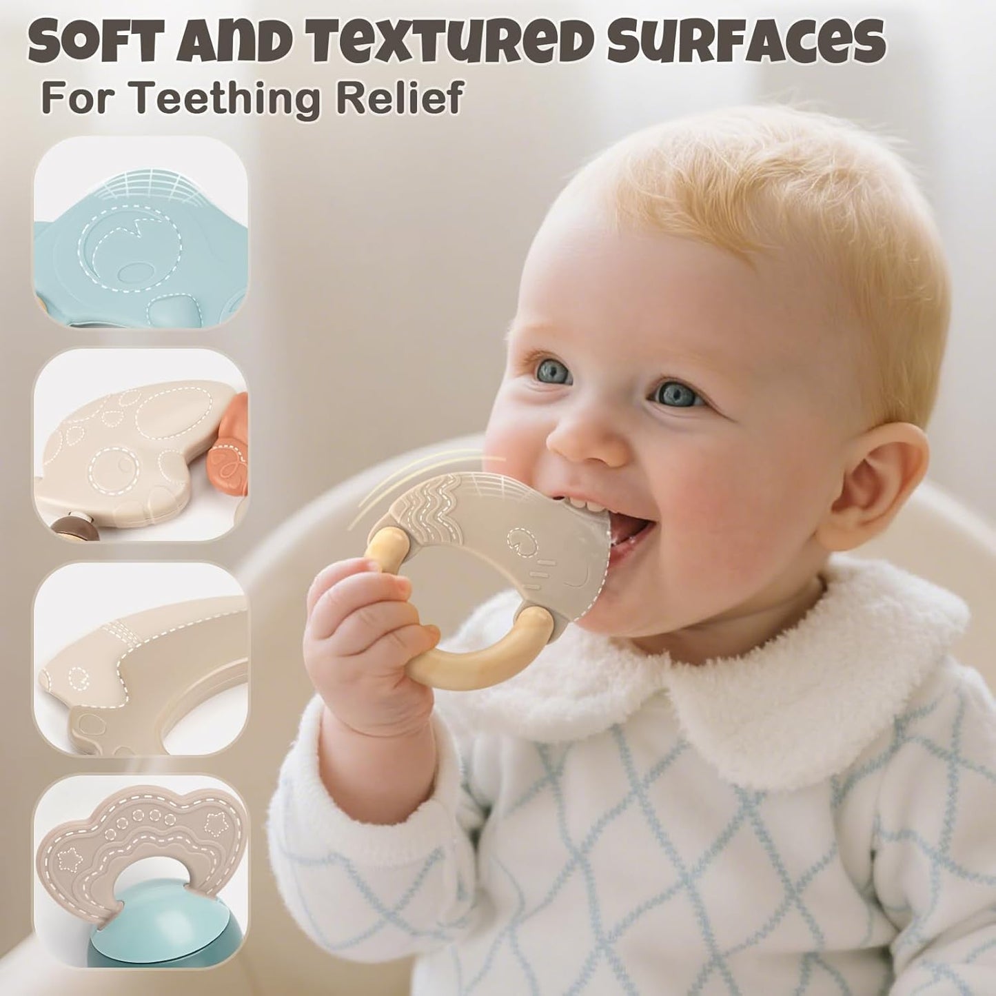 Baby Rattles & Teethers Set – Baby Toys 0-6 Months,Neutral Newborn Gift（10-Pack）