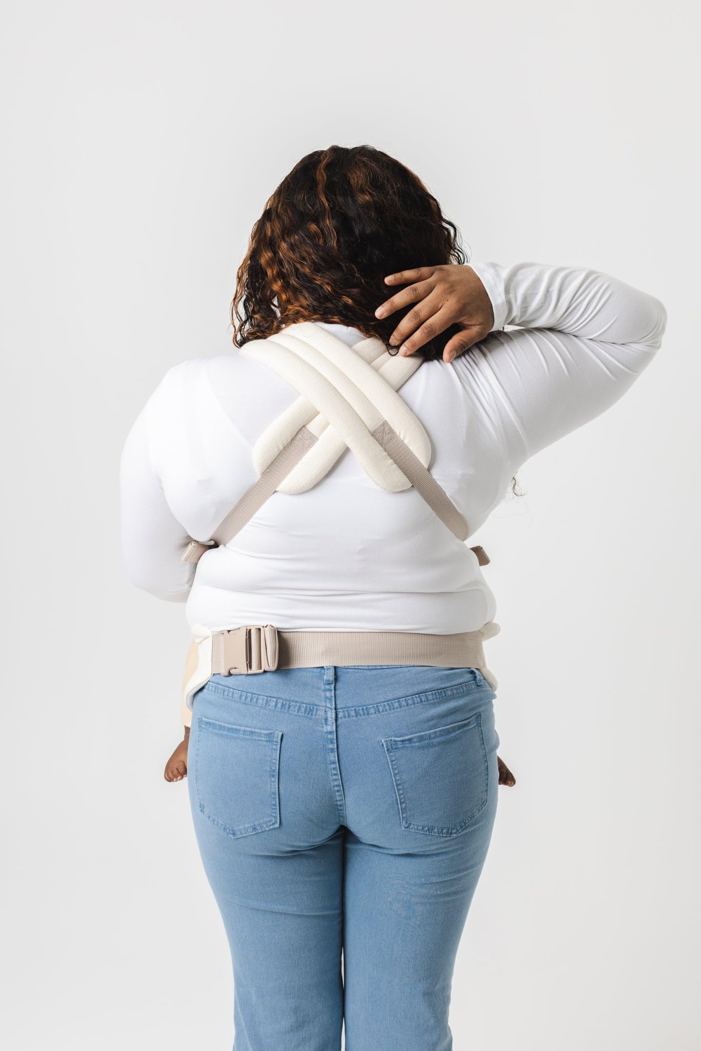 Mabē Monarch Ergonomic Baby Carrier – Premium Cotton Soft Structured Newborn to Toddler Carrier with Hip-Healthy Design, 3 Carry Positions (7-35lbs), Lightweight & Breathable, (Ivory)